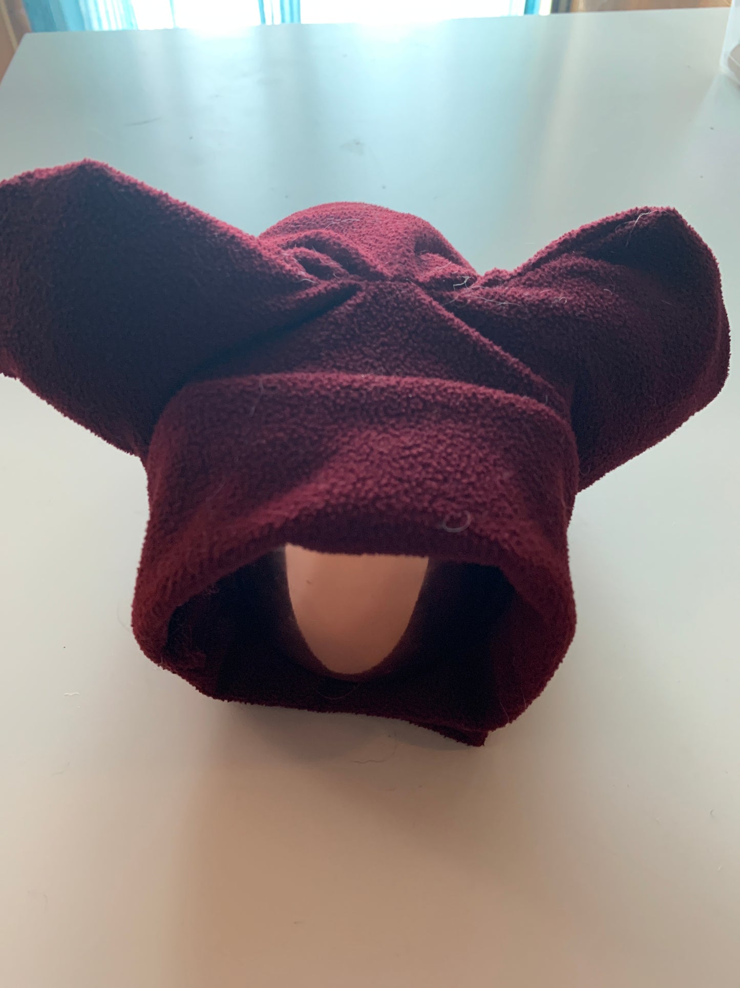 Burgundy pet winter hat