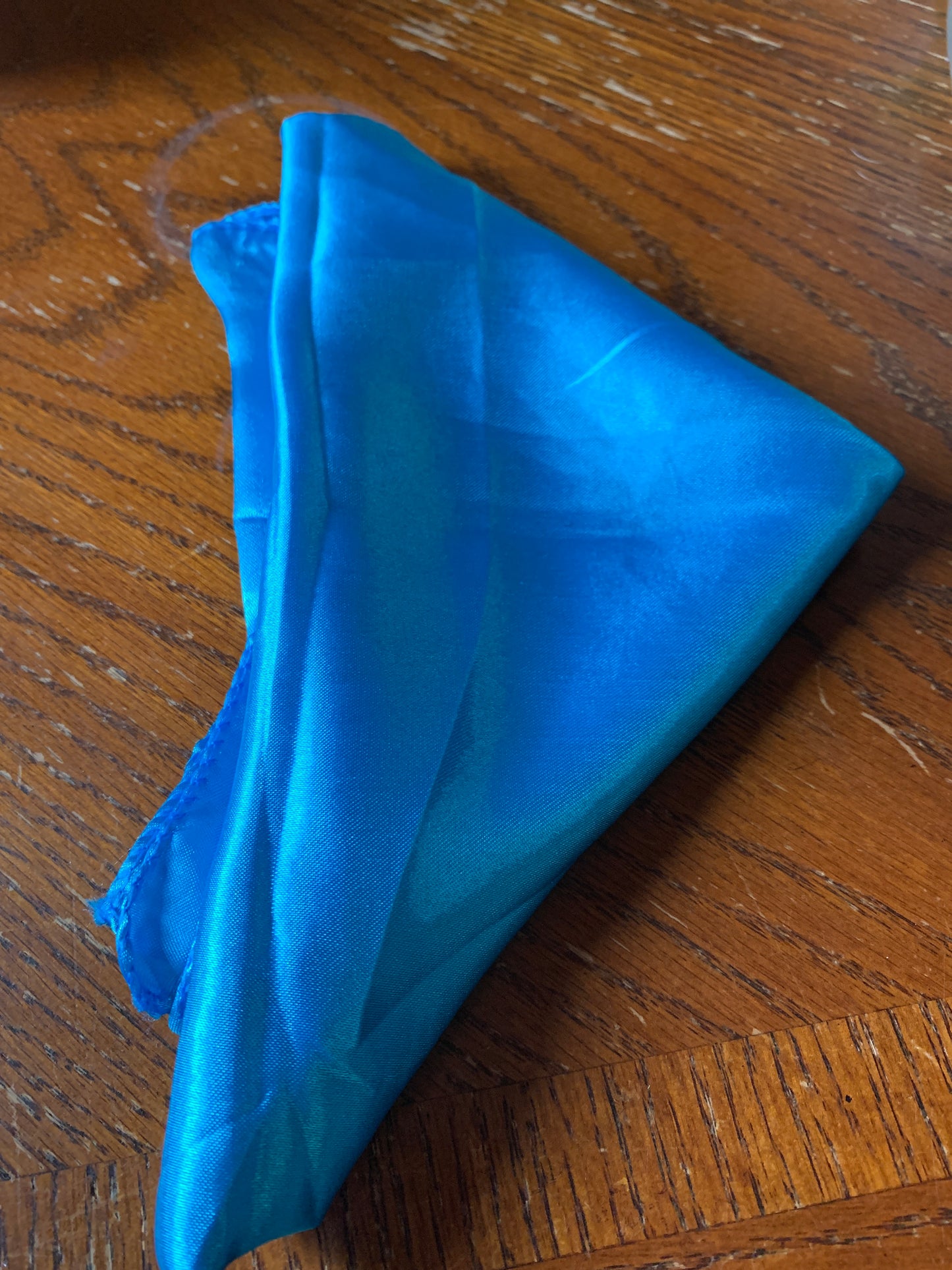 Blue satin pet bandana