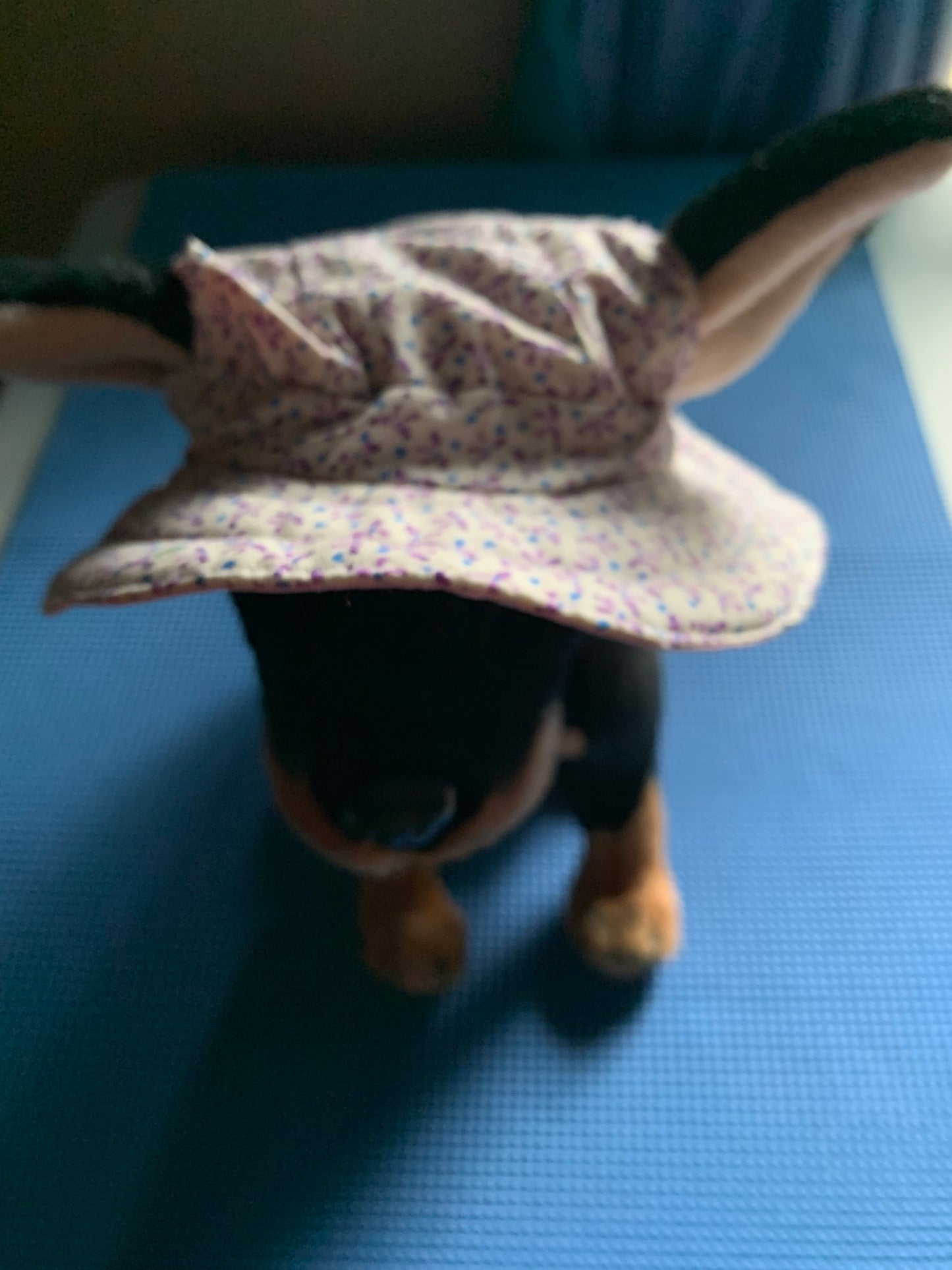 Blue Hearts Purple Bows On White Pet Bucket Hat image 0