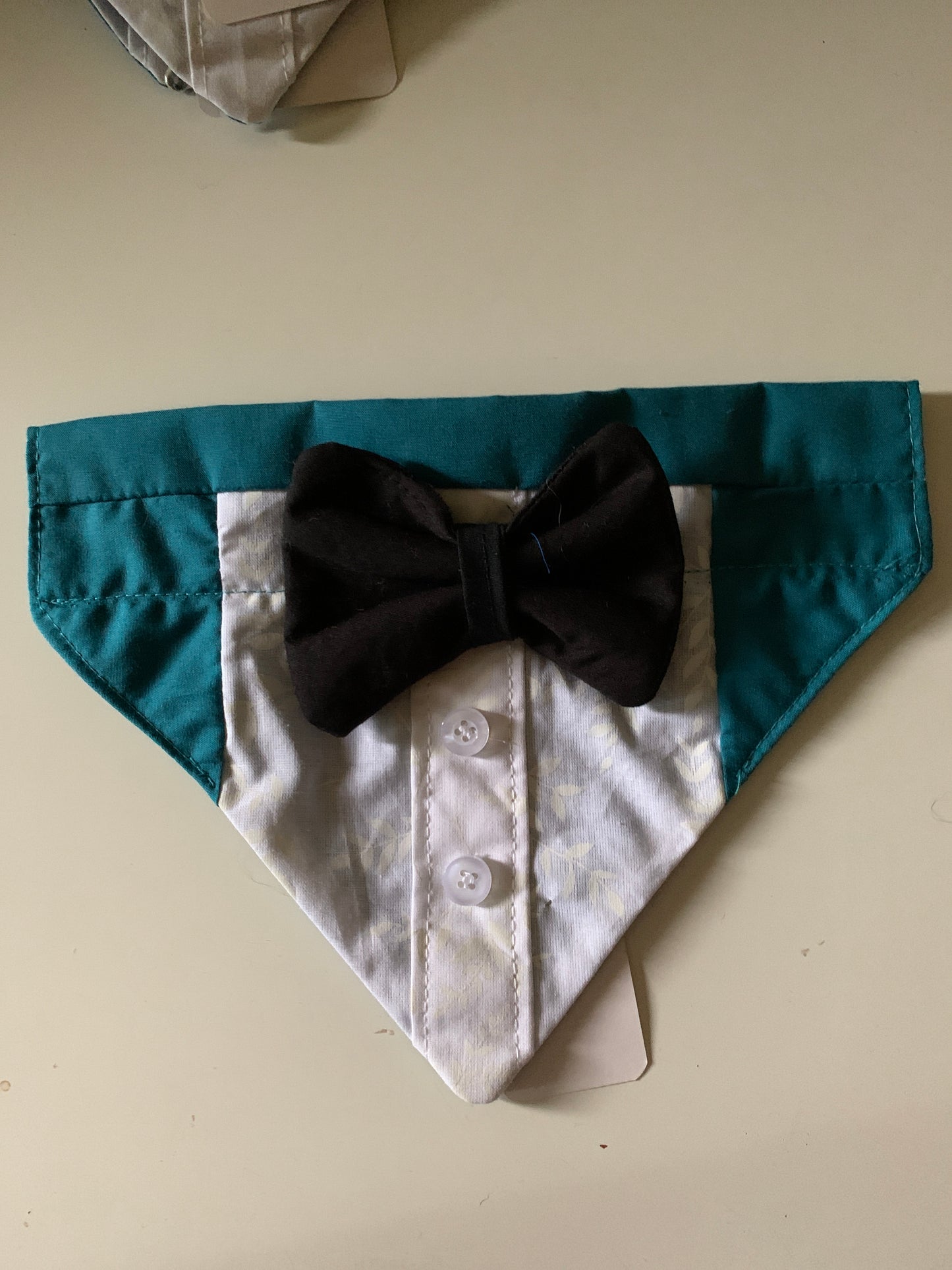 Pet Teal Tuxedo Bandanas