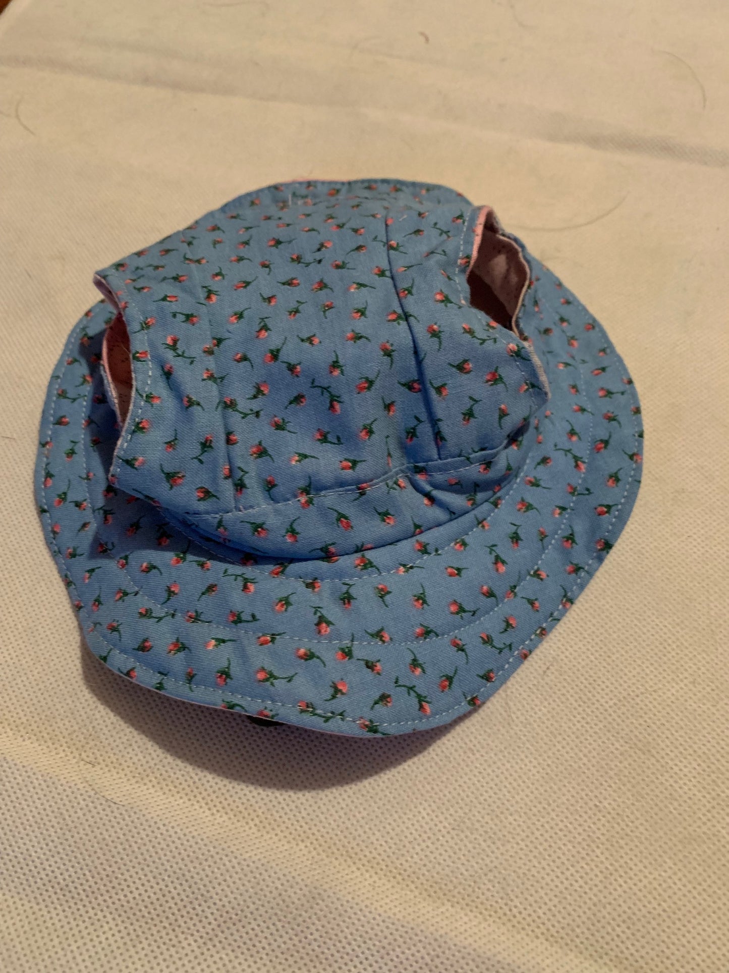 Blue With Pink Roses Pet Bucket Hat image 0