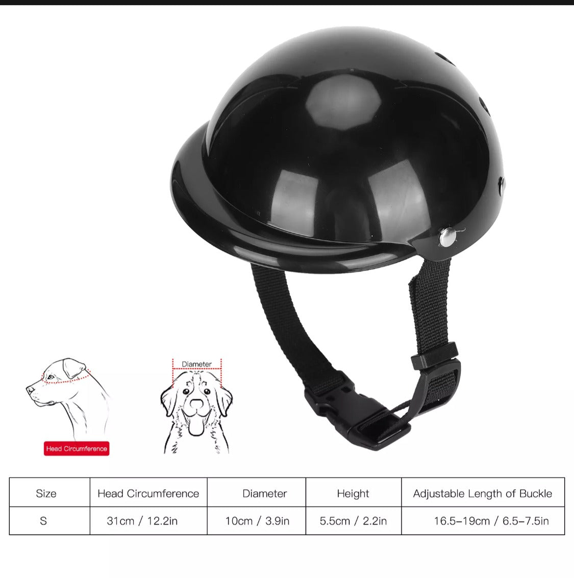 Black hard Hat Dog Helmet image 3
