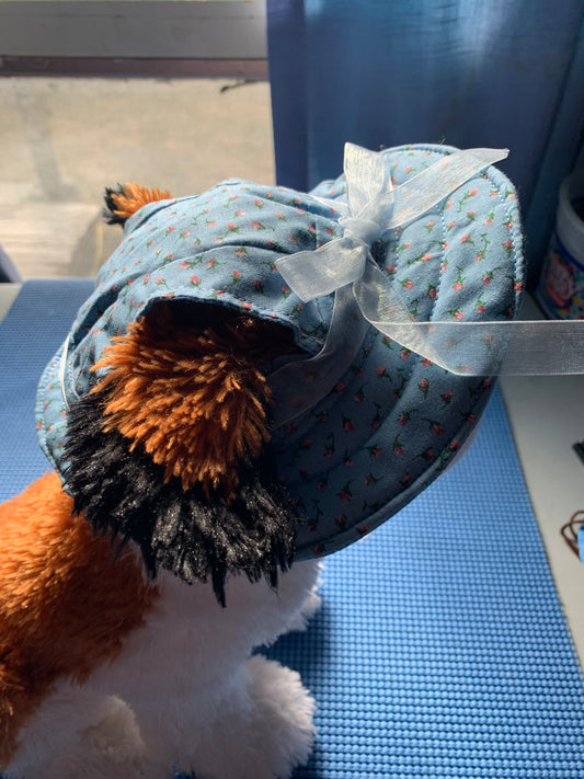 Blue With Pink Roses Pet Bucket Hat image 1