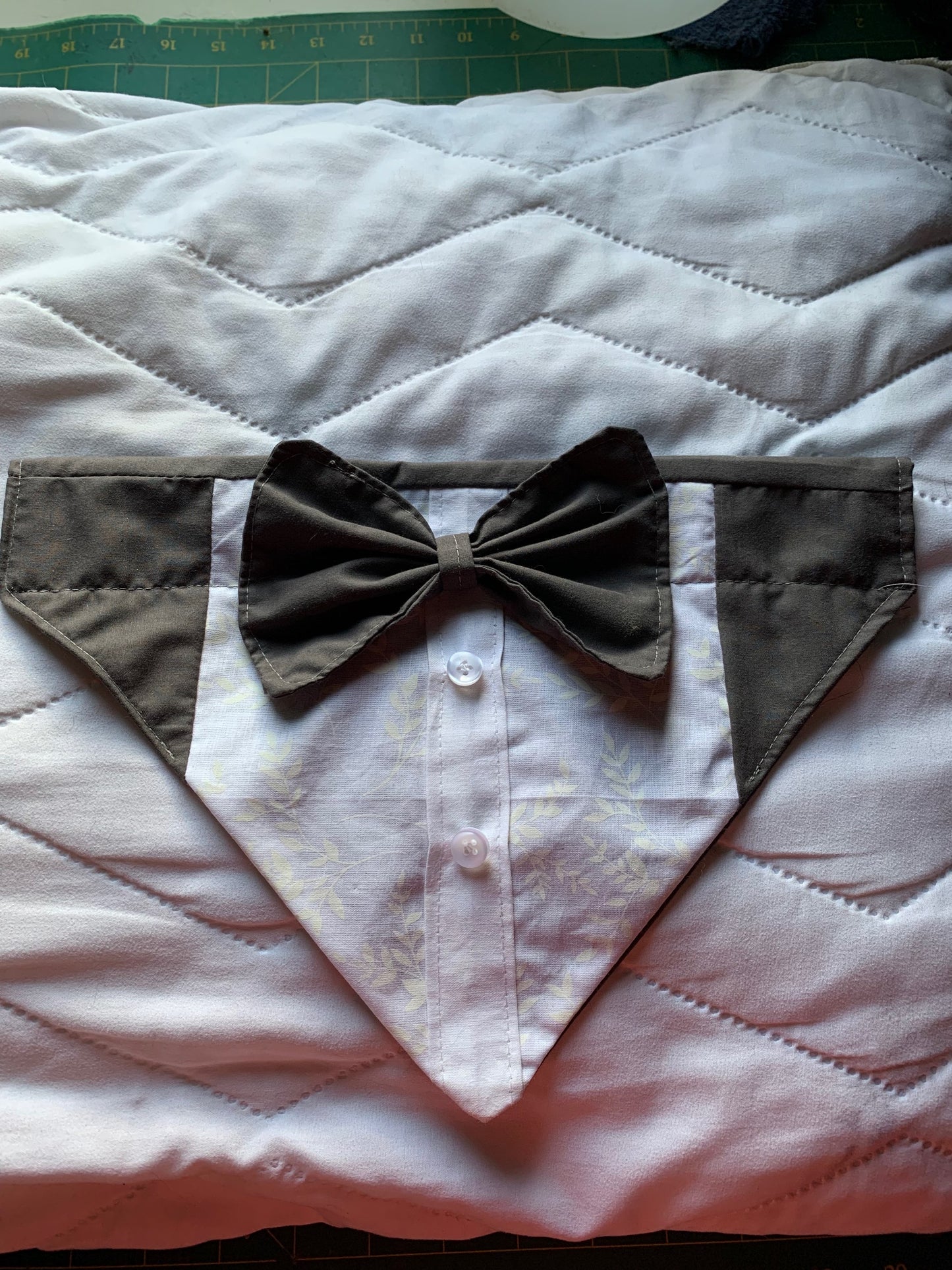 Pet Tuxedo Bandana in Grey image 1