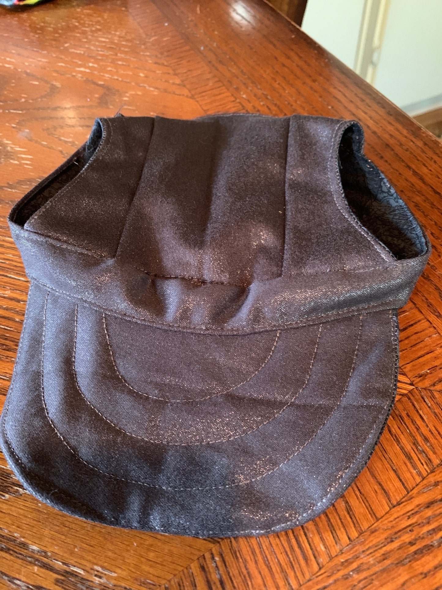 Brown Faux Leather Pet Baseball Hat image 4