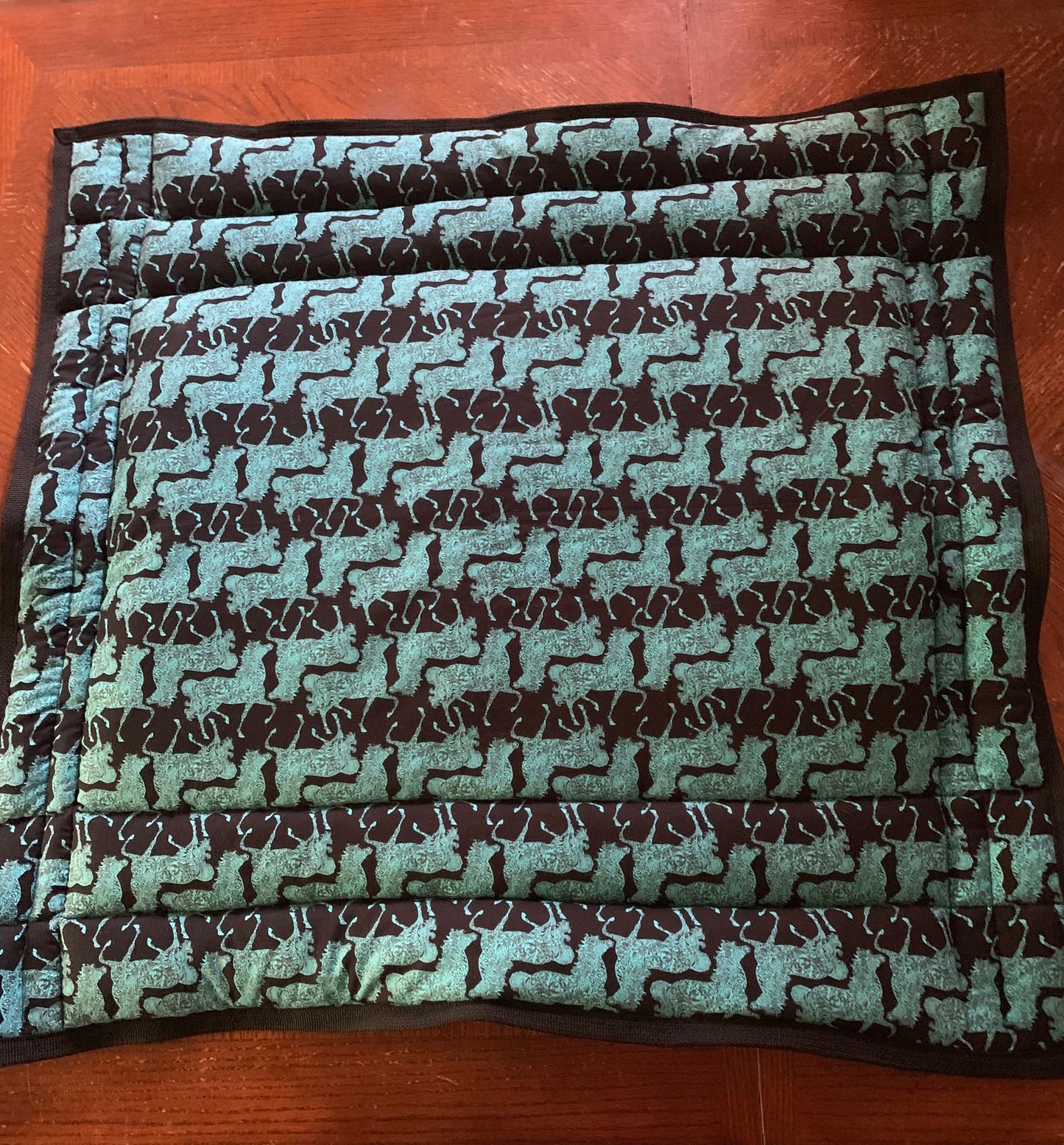 Teal Horses Western horse Saddle Pad image 1