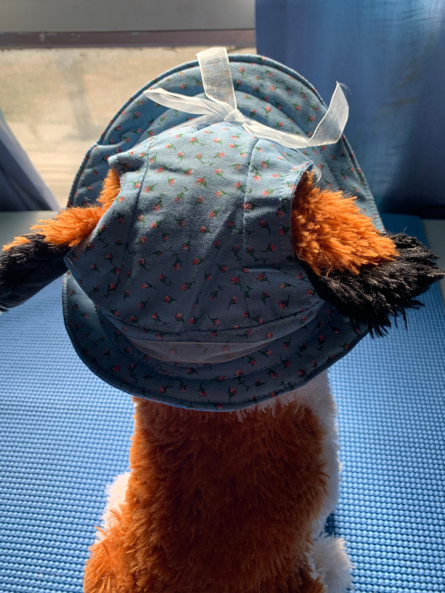 Blue With Pink Roses Pet Bucket Hat image 2