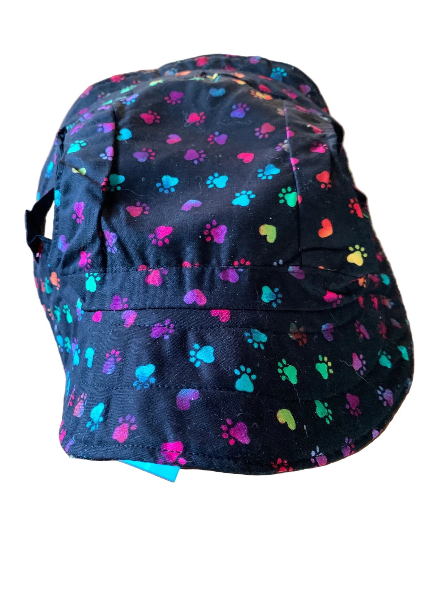 Multicoloured paw prints pet bucket hat