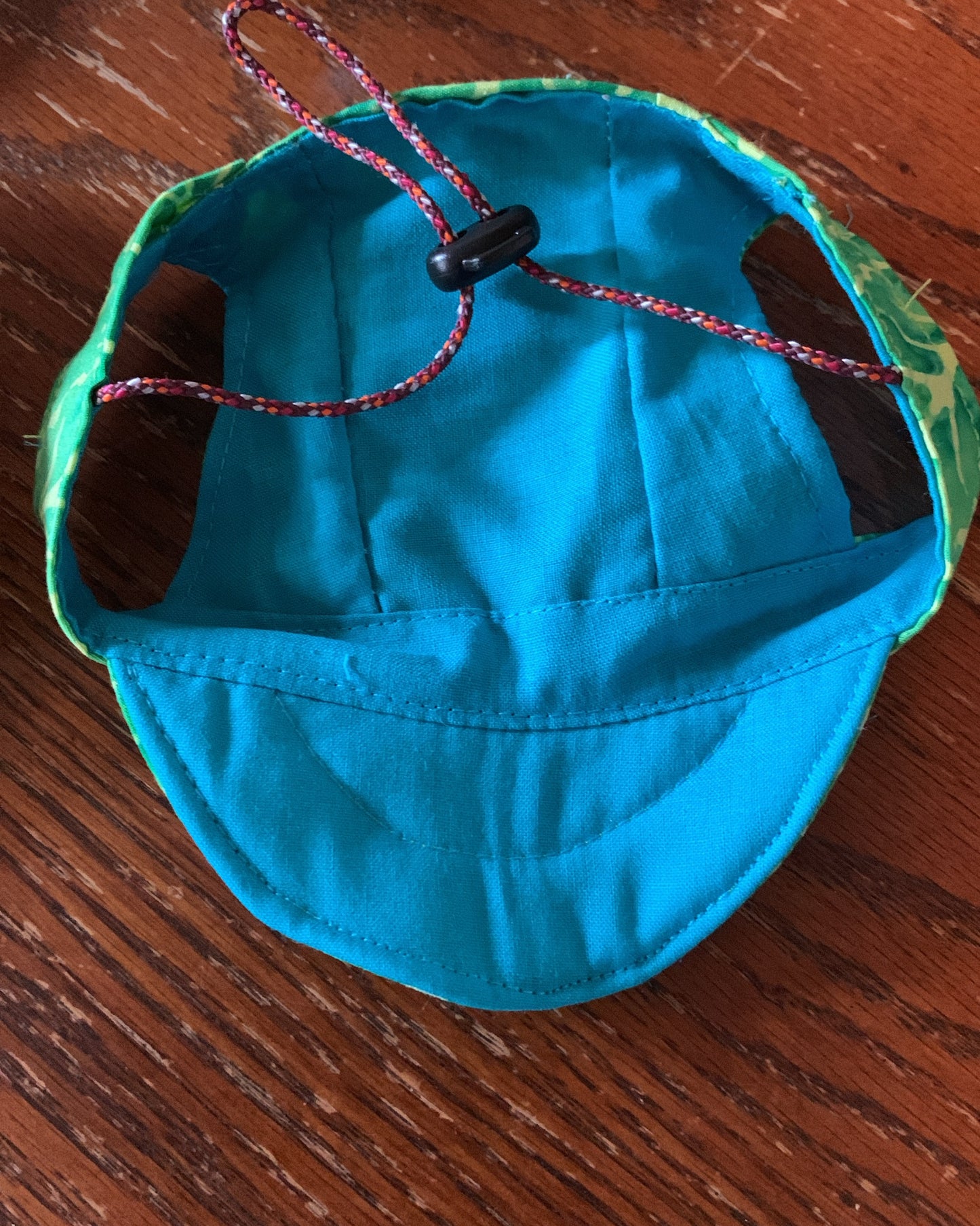 Pet Baseball Hat in green and yellow leaves image 3