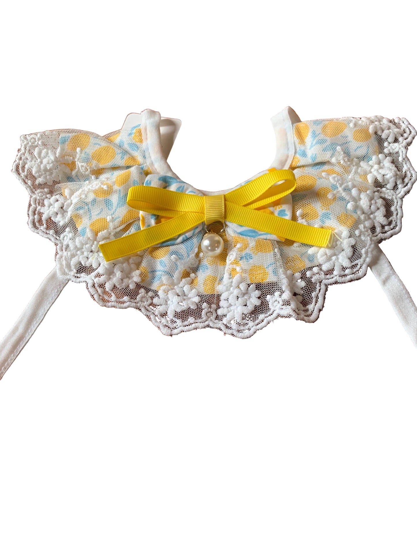 Yellow flowers pet collar