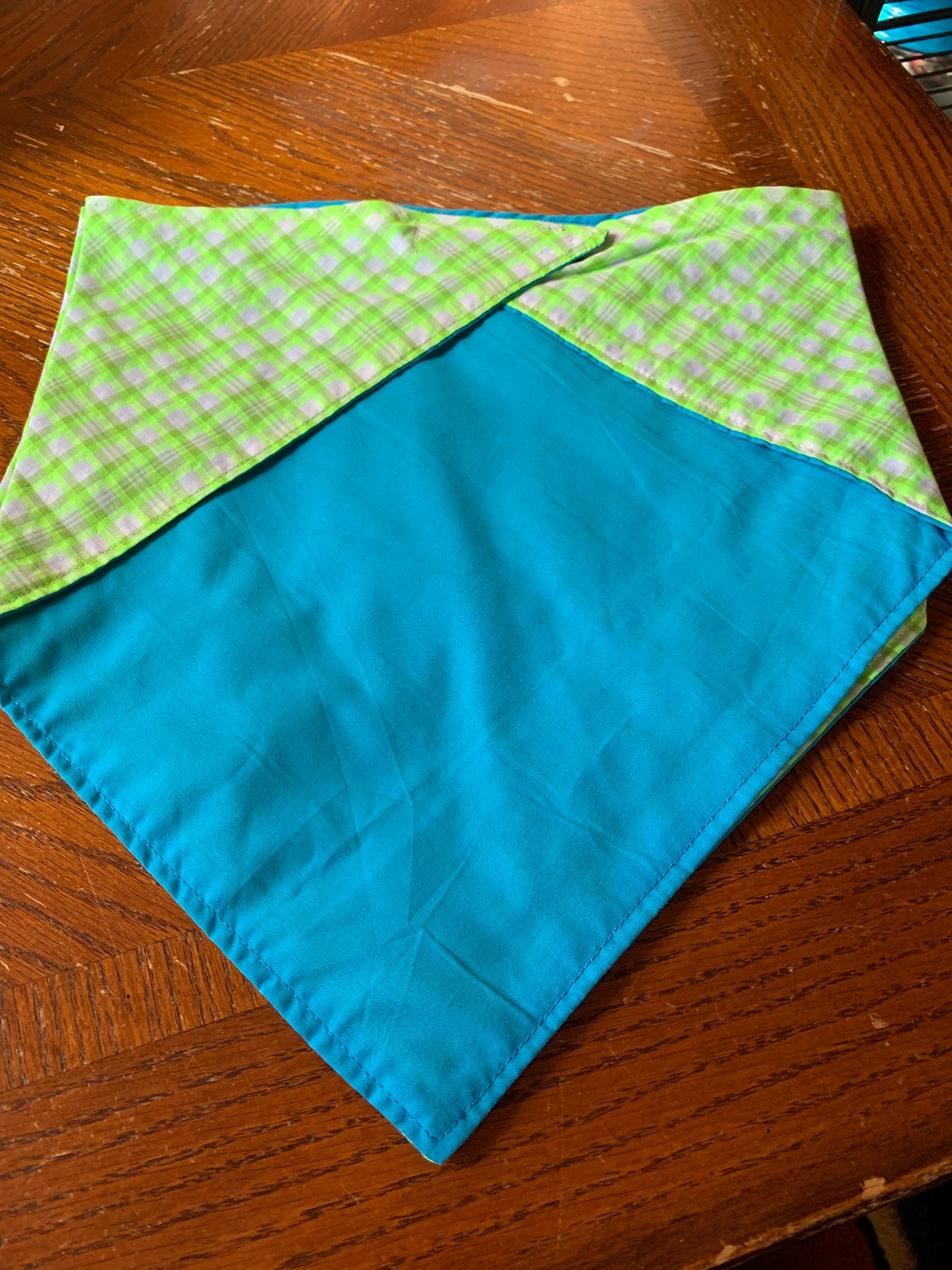 Lime green plaid pet bandana