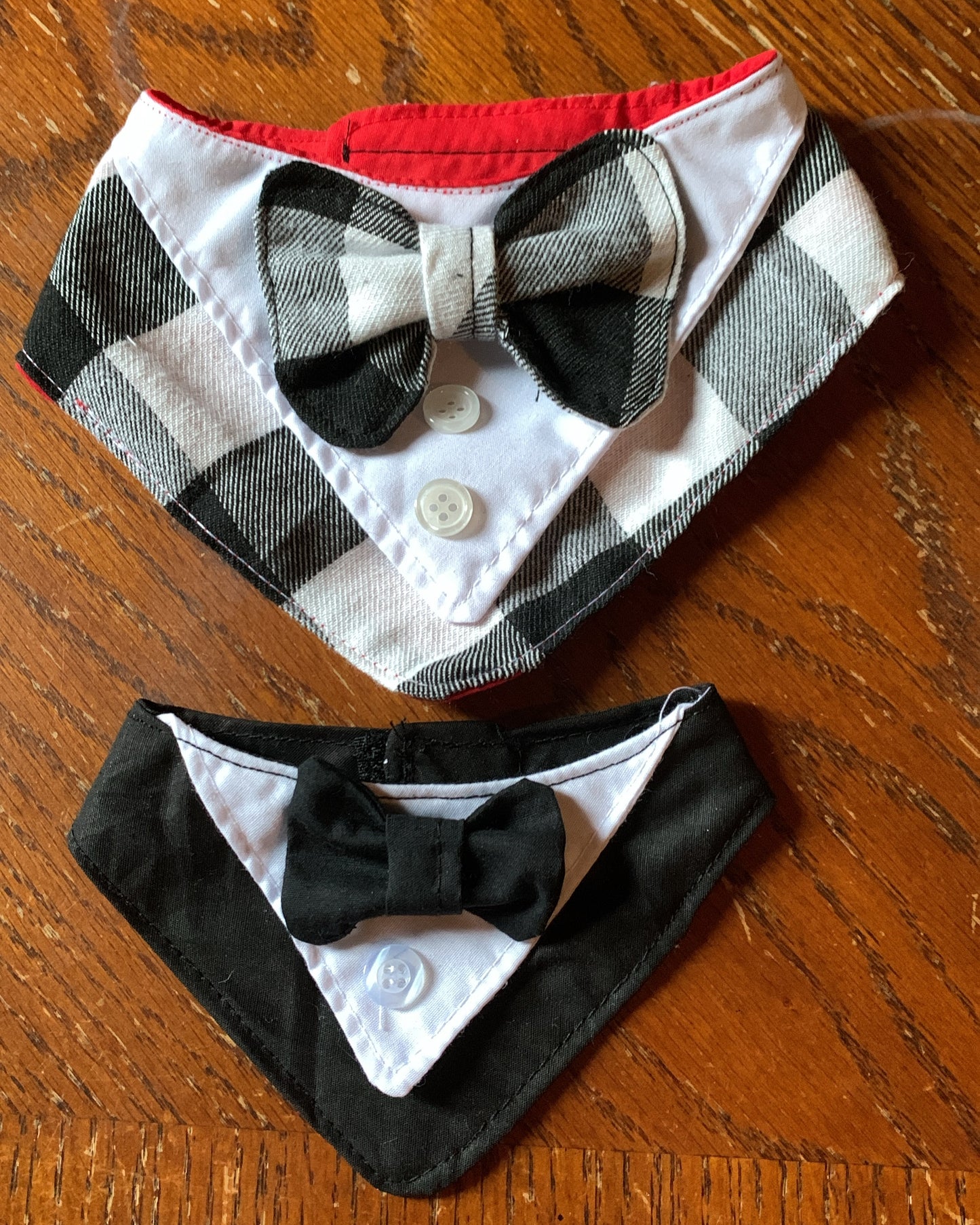 Black pet tuxedo bandana