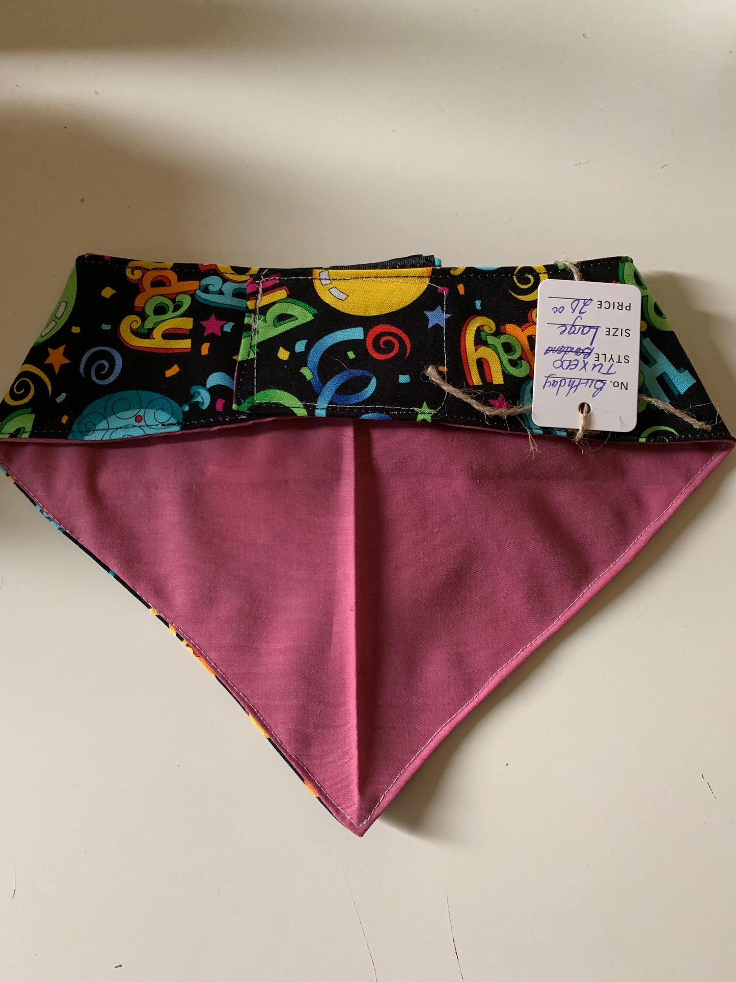 Happy Birthday pet tuxedo bandana