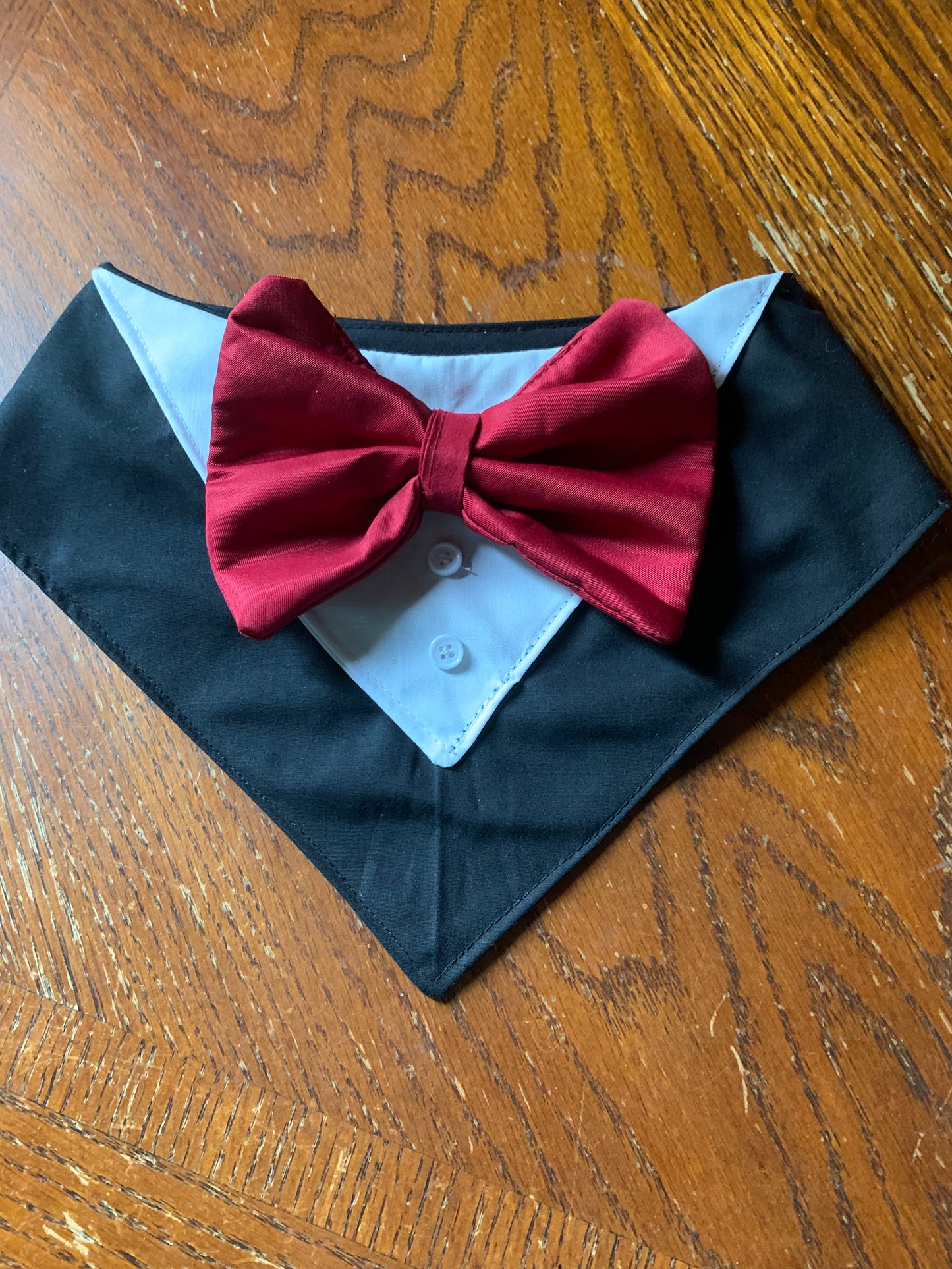 Black pet tuxedo bandana