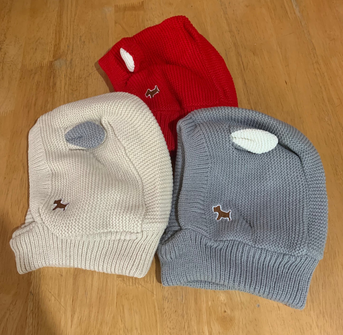 Cream Knitted Winter Pet Hat image 2