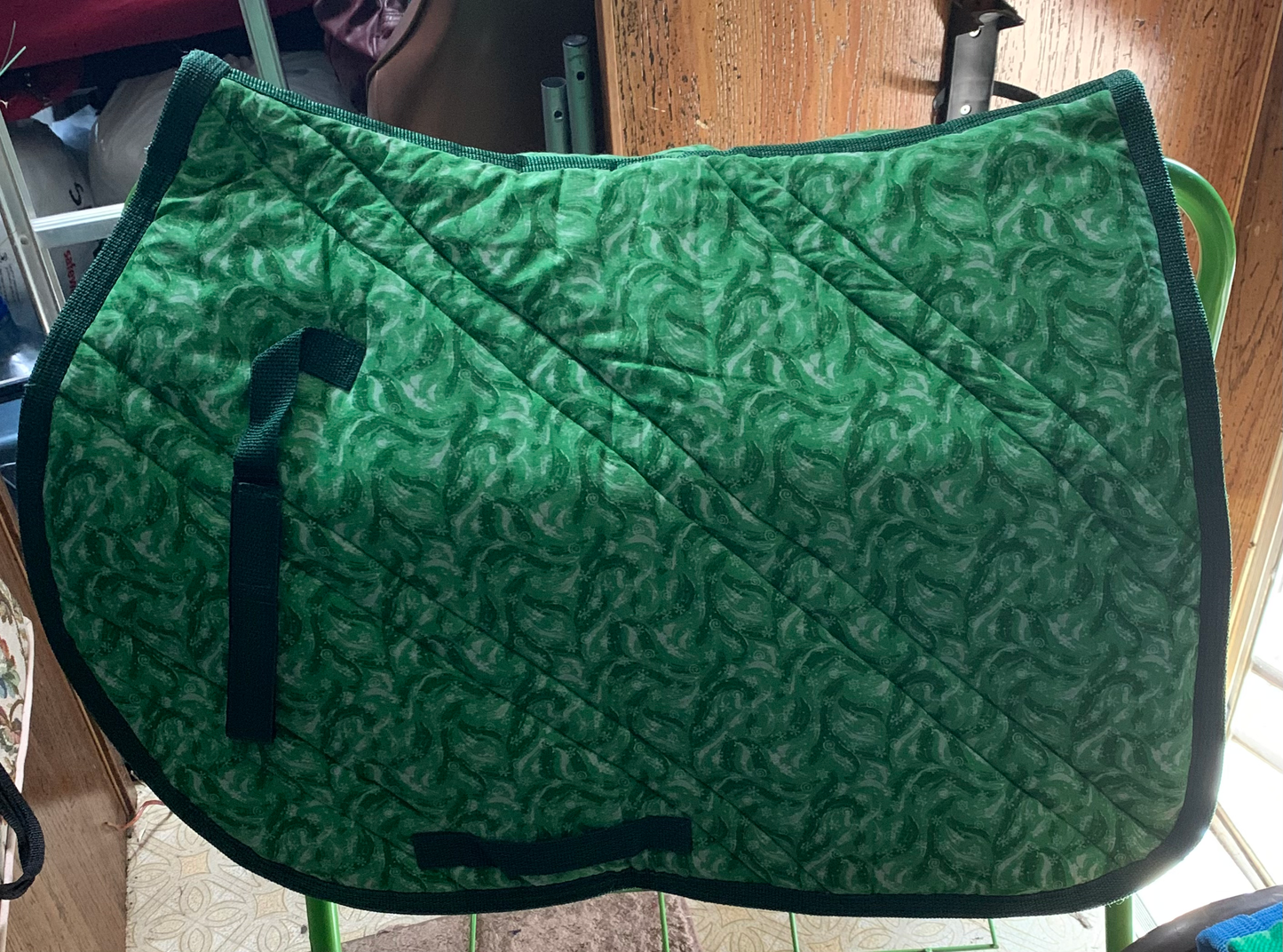 Green Sparkle English APT Horse Saddle Pad image 0