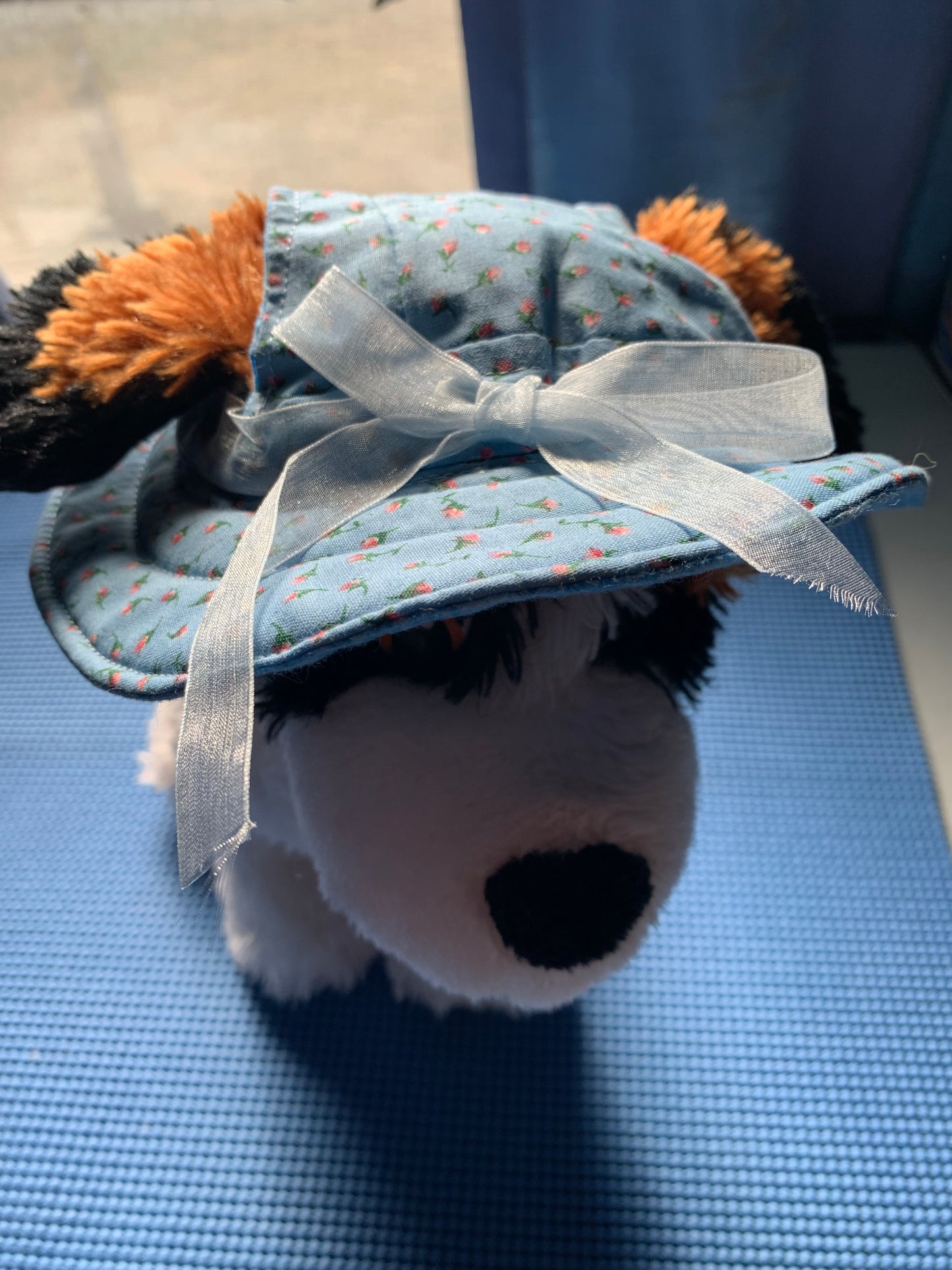 Blue With Pink Roses Pet Bucket Hat image 3