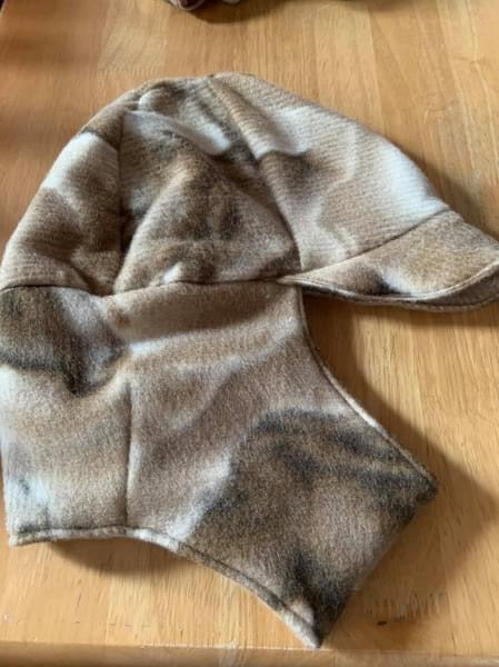 Beige Fleece horse Helmet Cover image 0