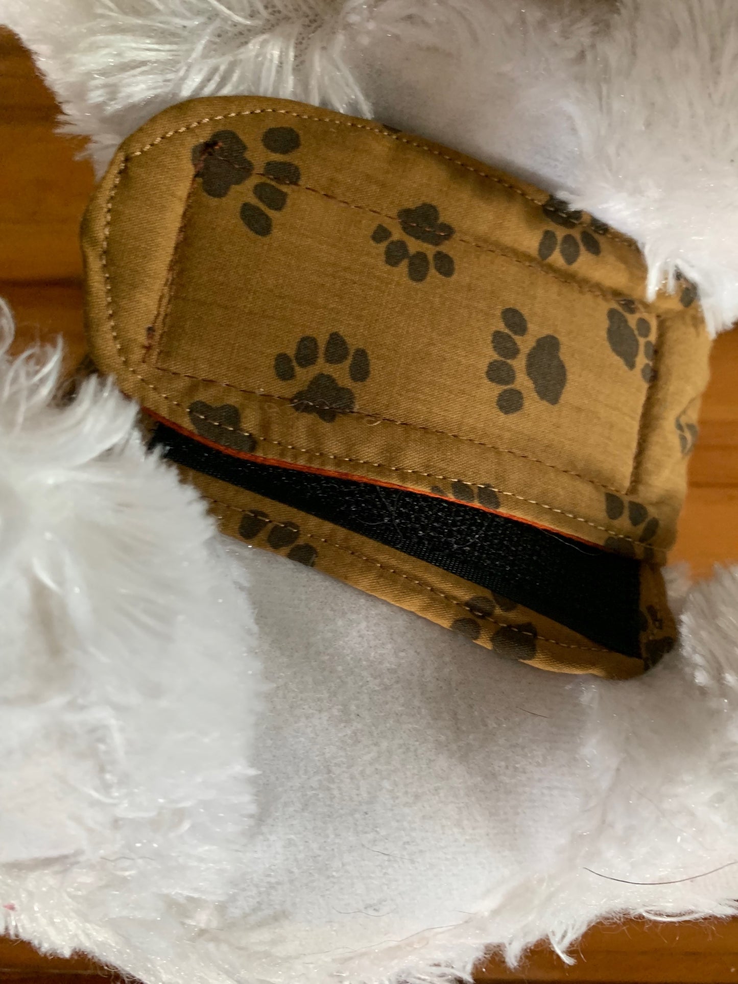 Black Paw Prints on Brown Pet Walking Vest Harness image 2