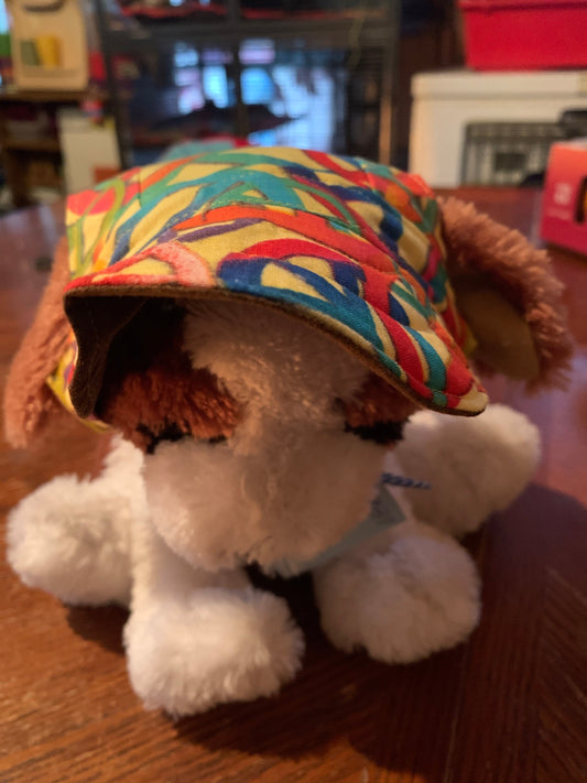 Multicoloured Peace Signs On Yellow Pet Baseball Hat image 0