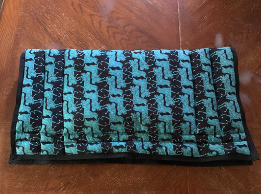 Teal Horses Western  horse Saddle Pad image 0