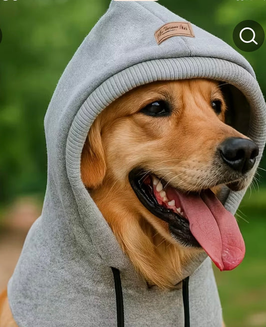 Grey hooded pet cover