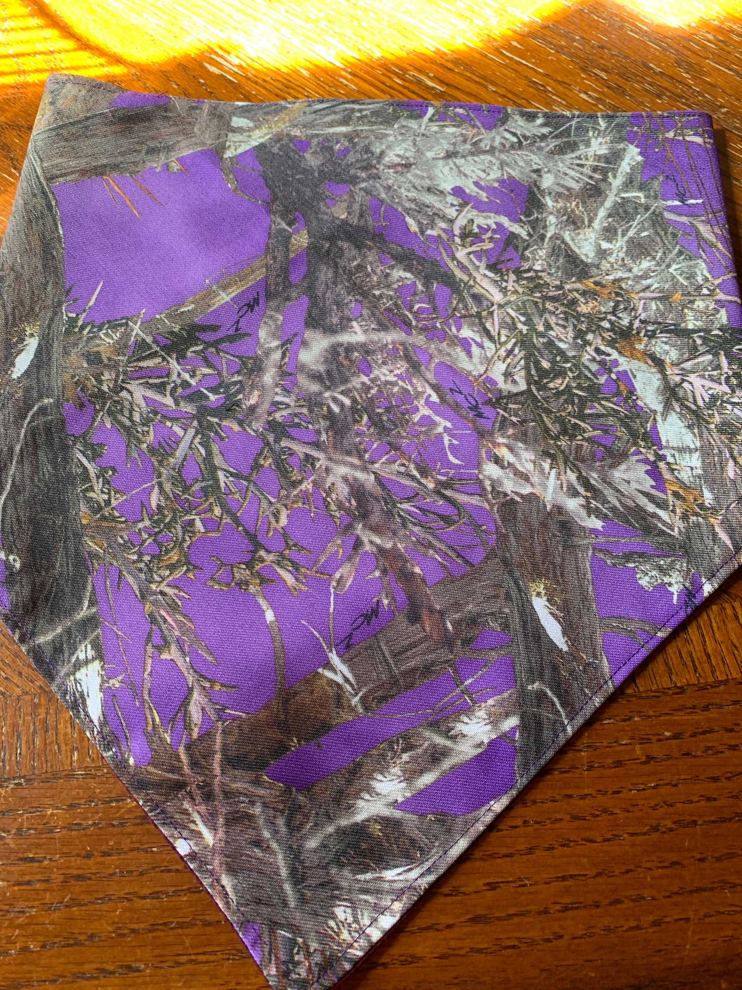 Purple camo pet bandana
