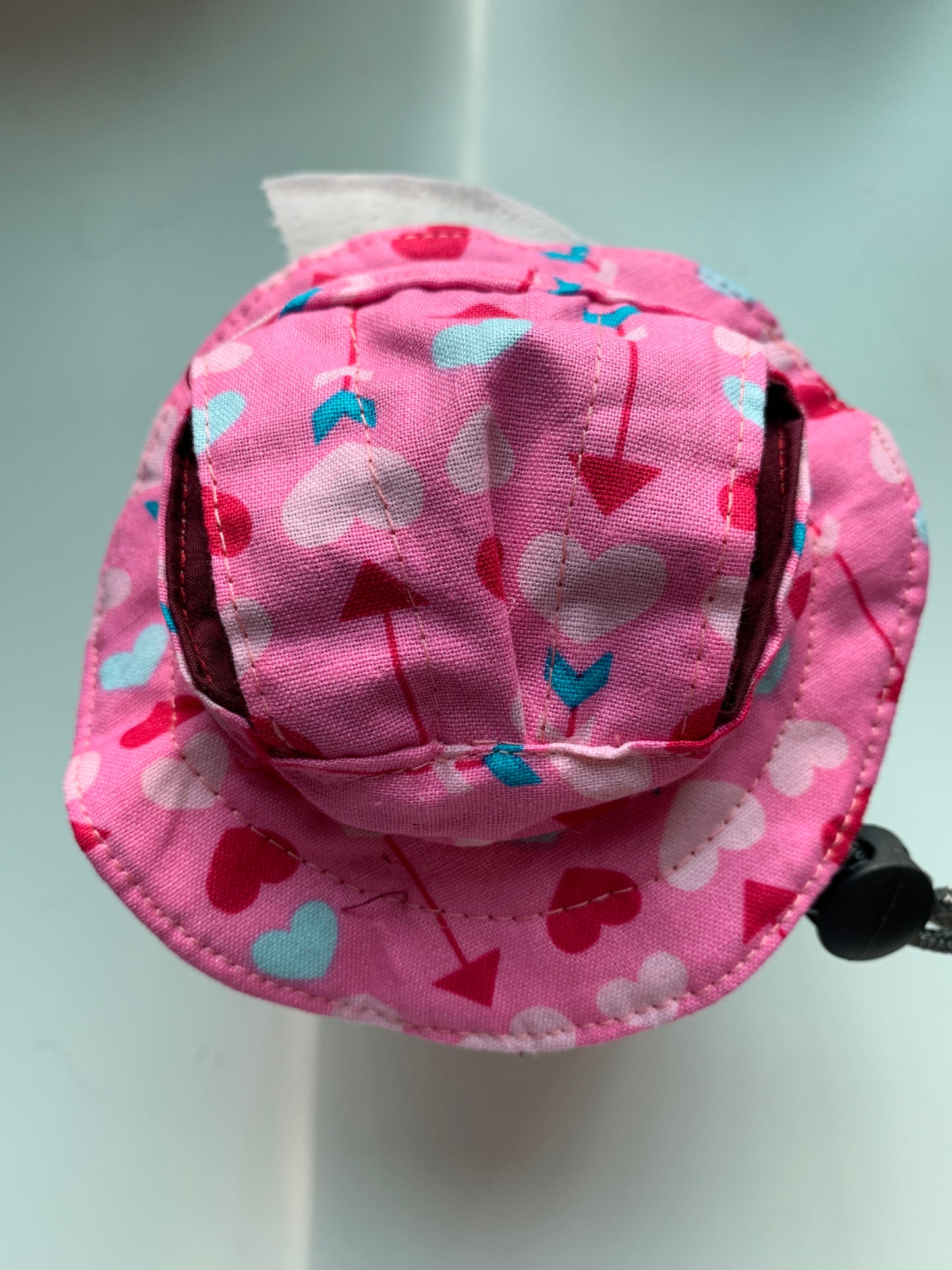 Pink hearts pet bucket hats