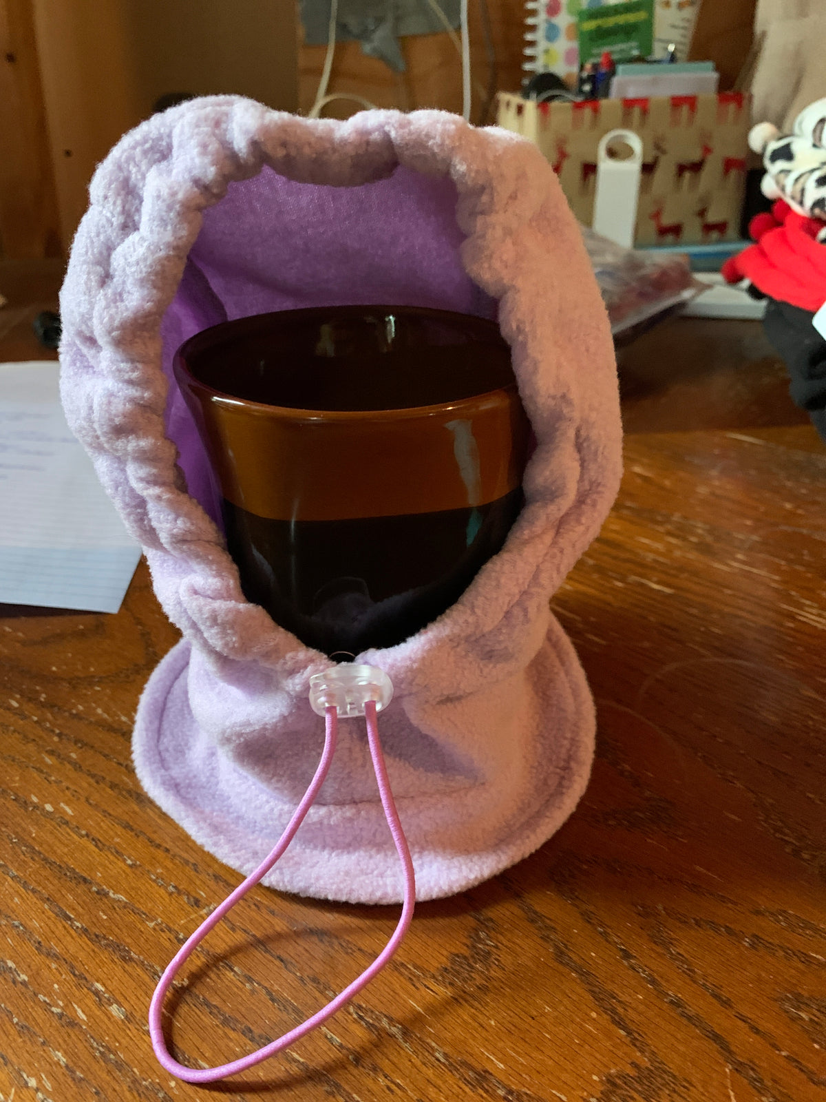Lilac fleece cat hat