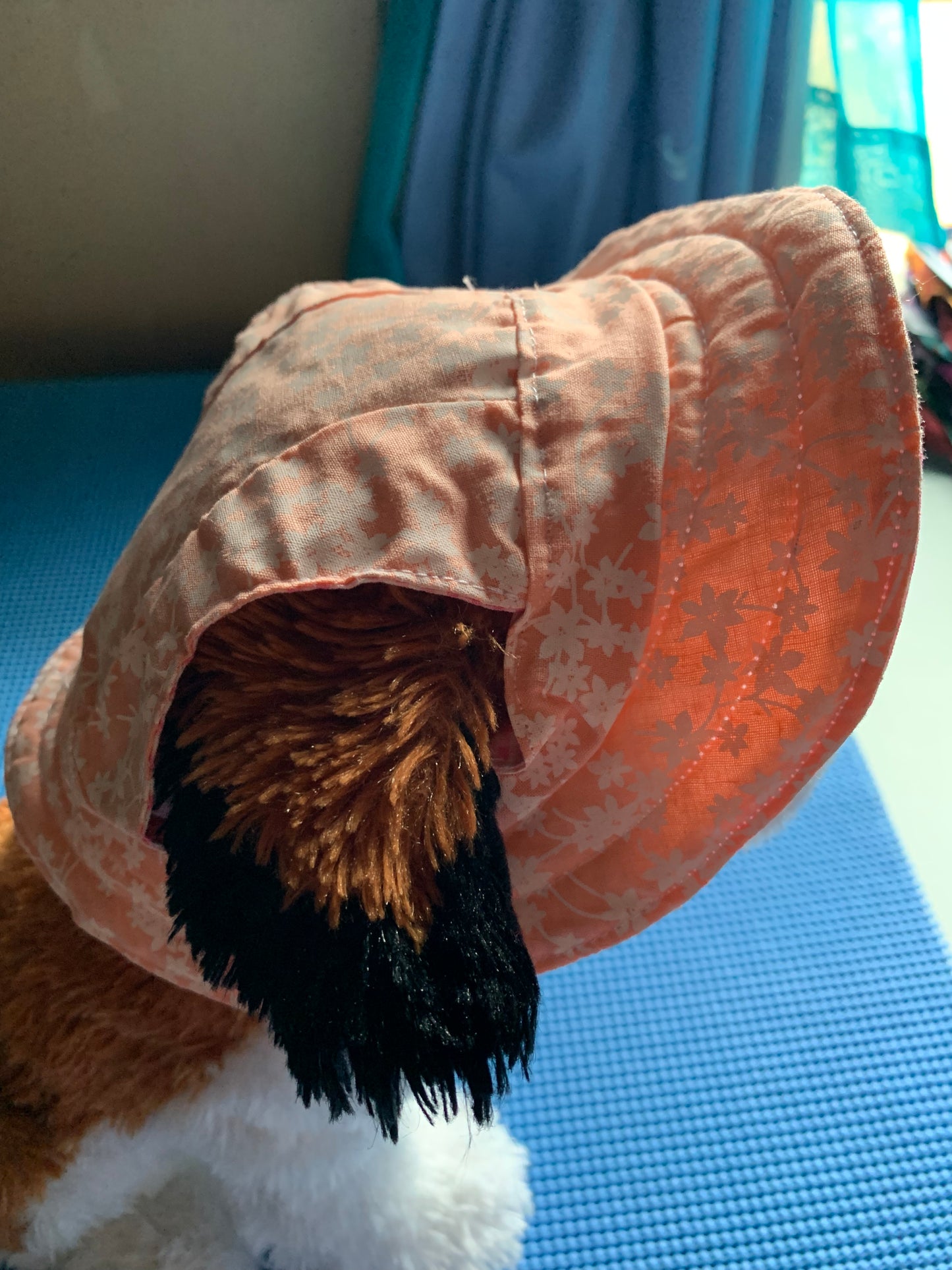 Peach With White Flowers pet Bucket Hat image 2