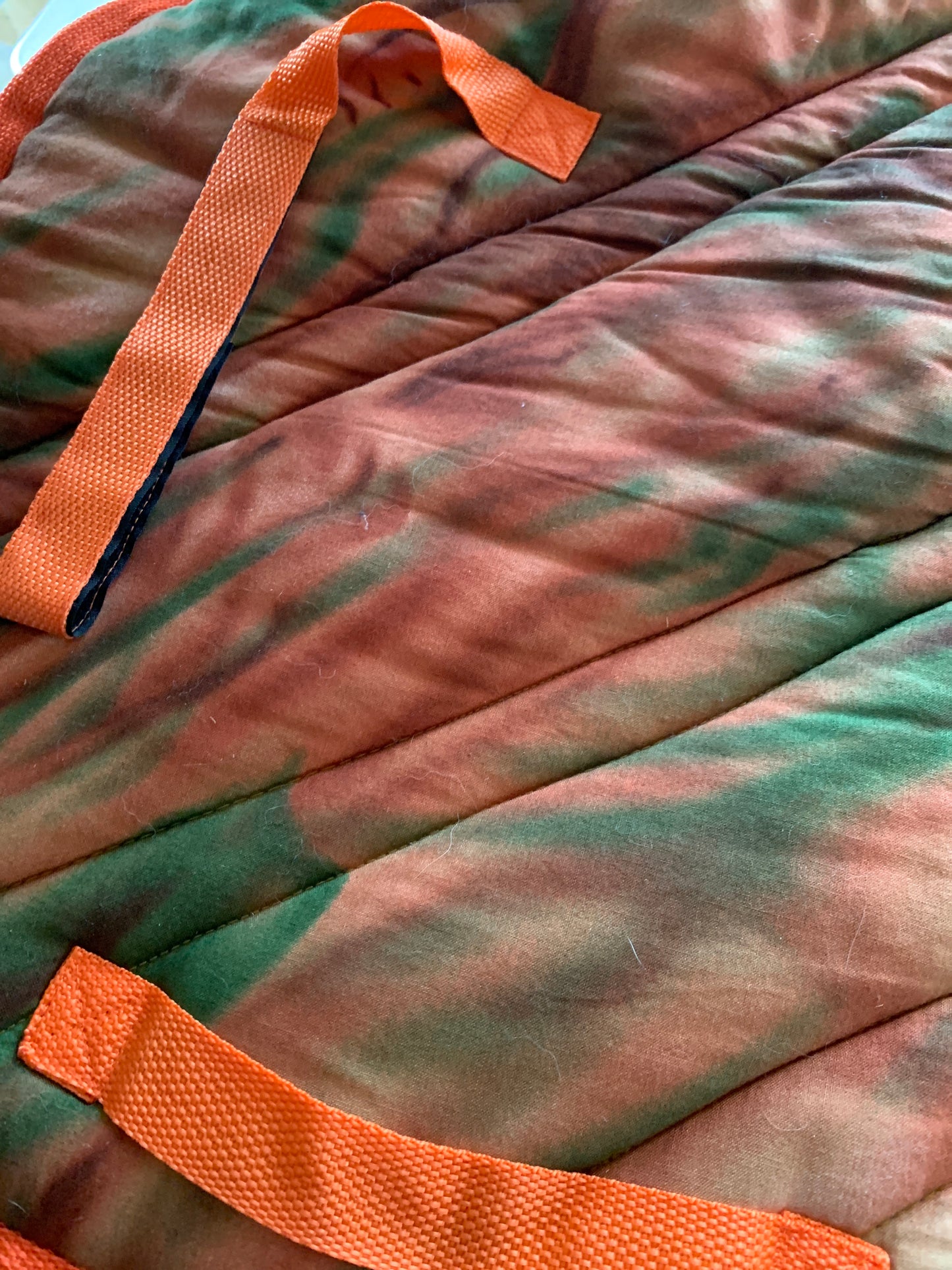 Orange swirl English APT saddle pad