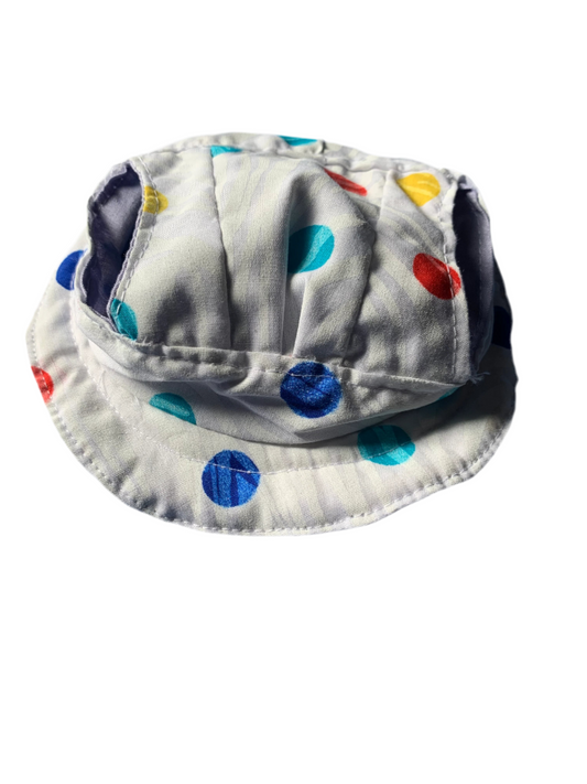 Multi Colored Dots On White Pet Bucket Hat