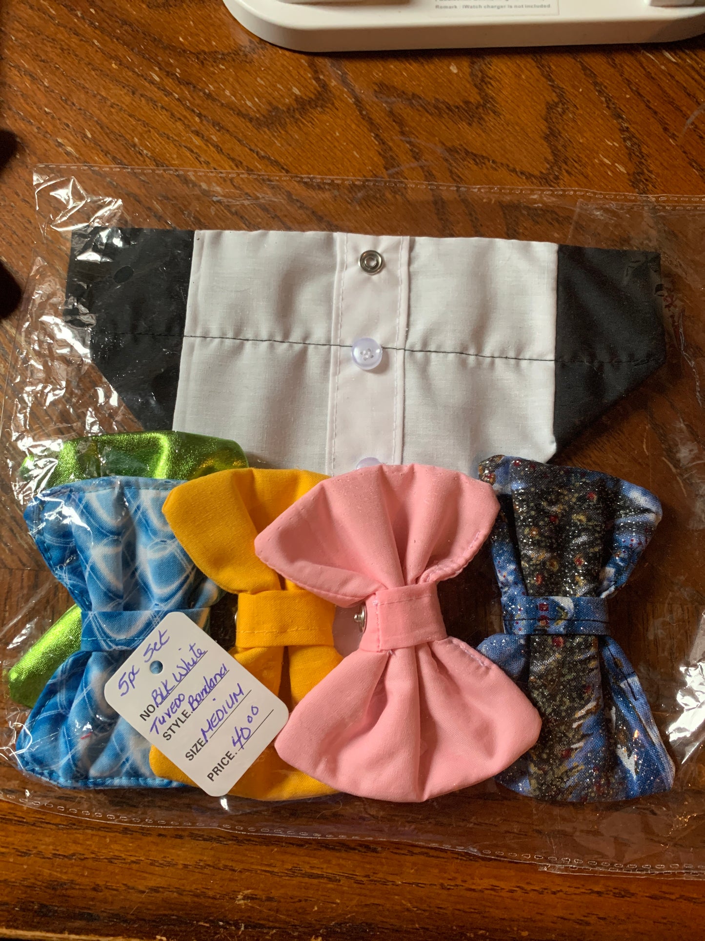 Pet Black and White Tuxedo Bandanas