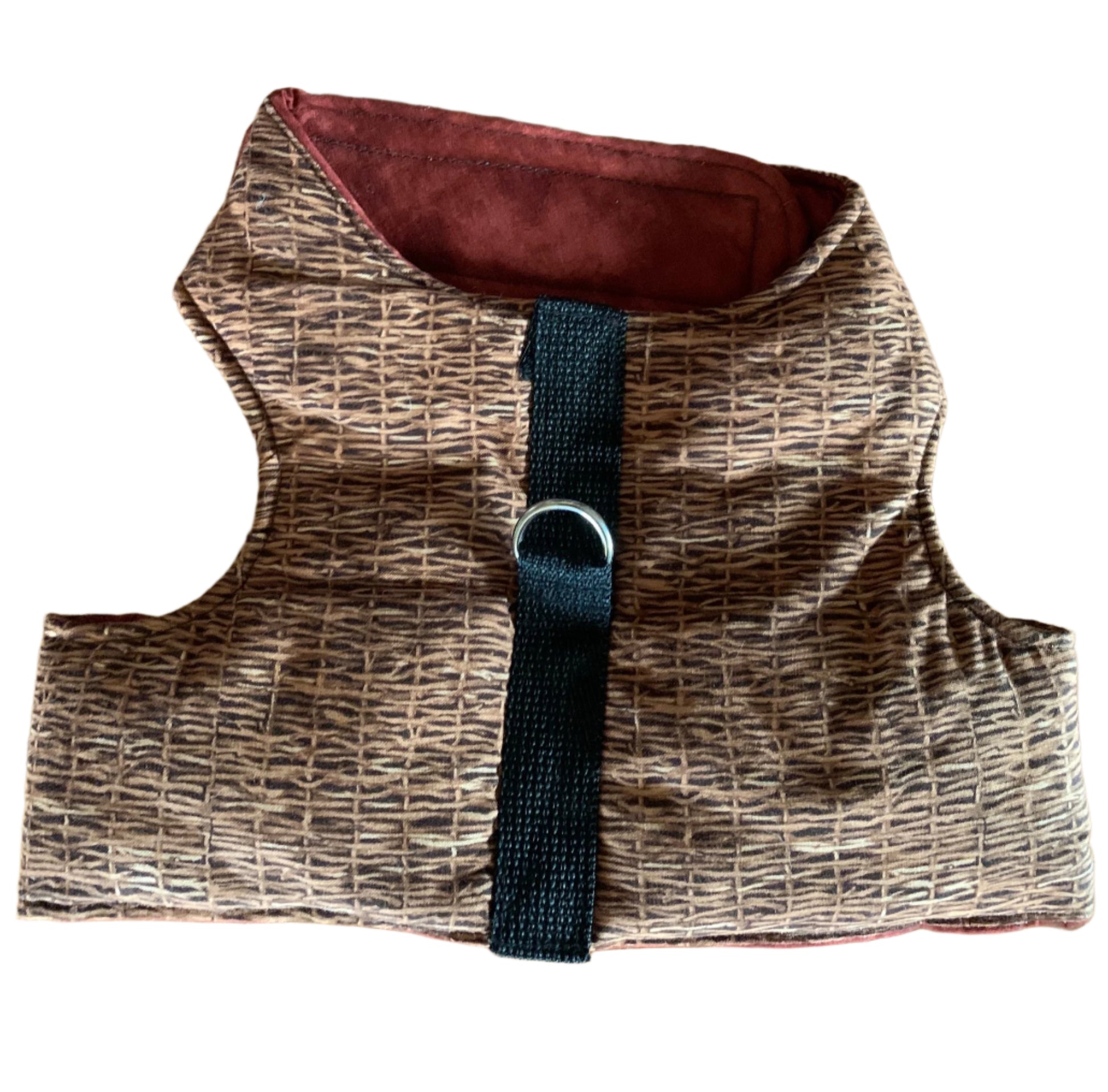 Brown Stick Basket Weave Pet Walking Vest Harness image 0