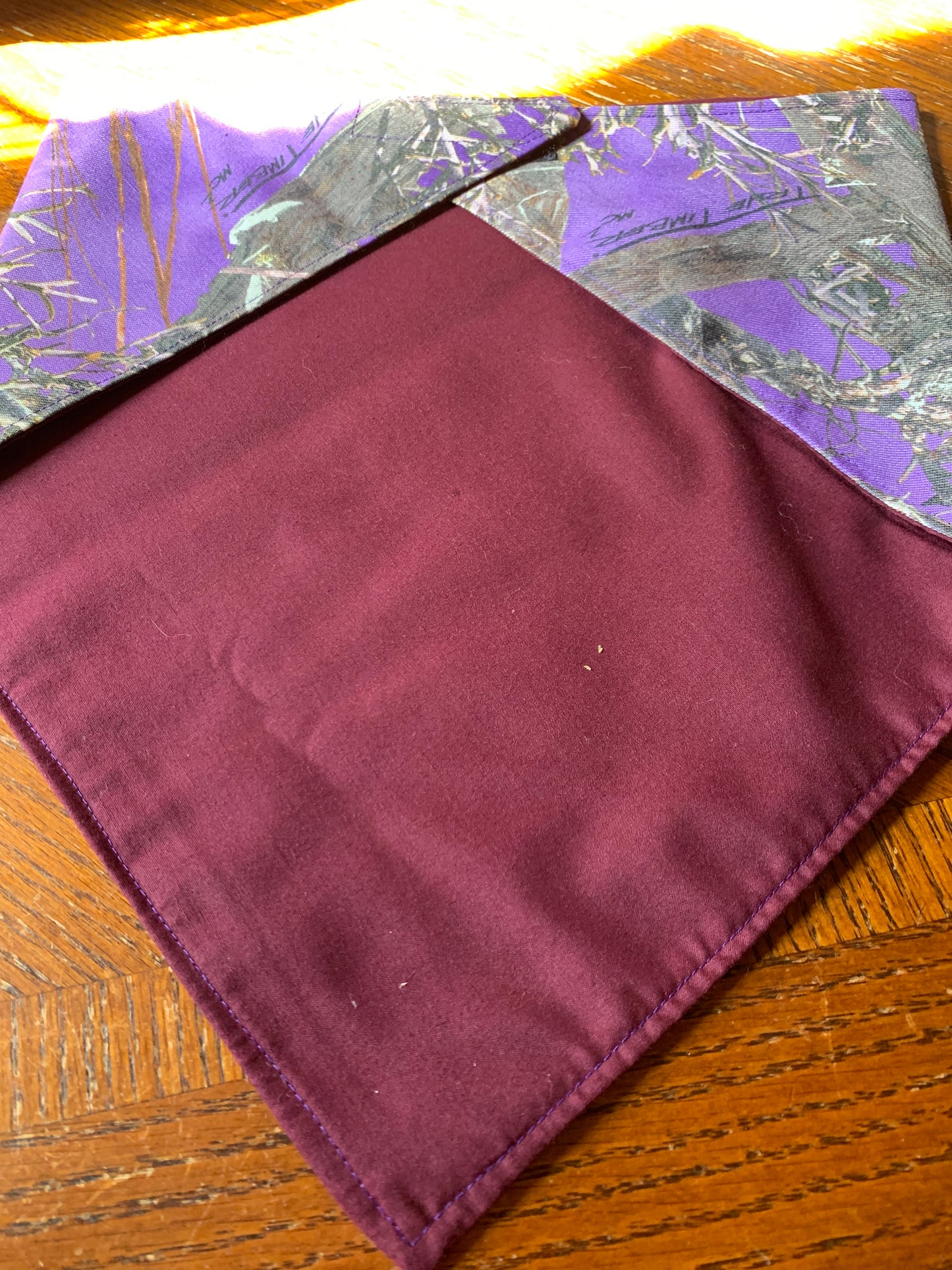 Purple camo pet bandana