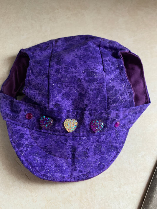 Purple sparkle pet baseball hat