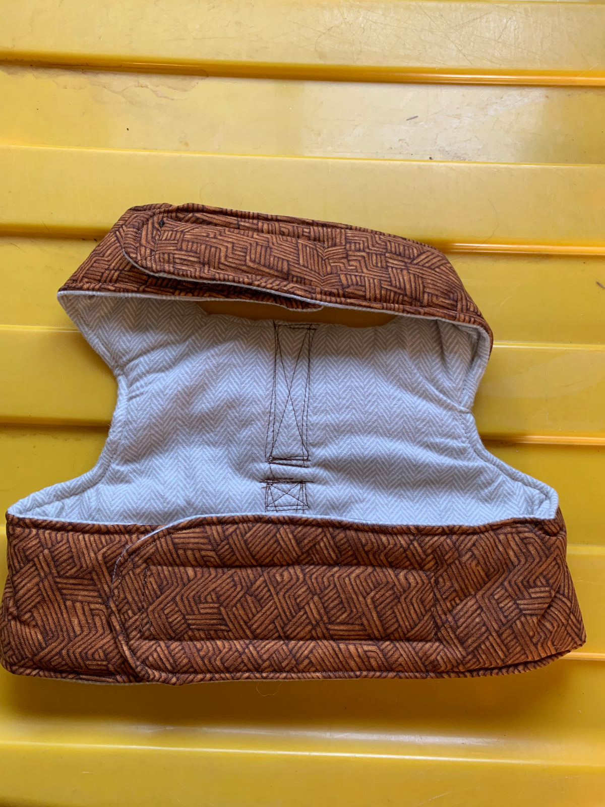 Brown basket weave pet harness