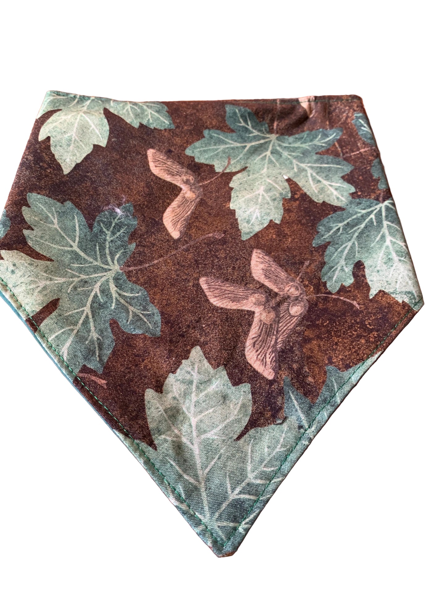 Leaves on brown pet bandana