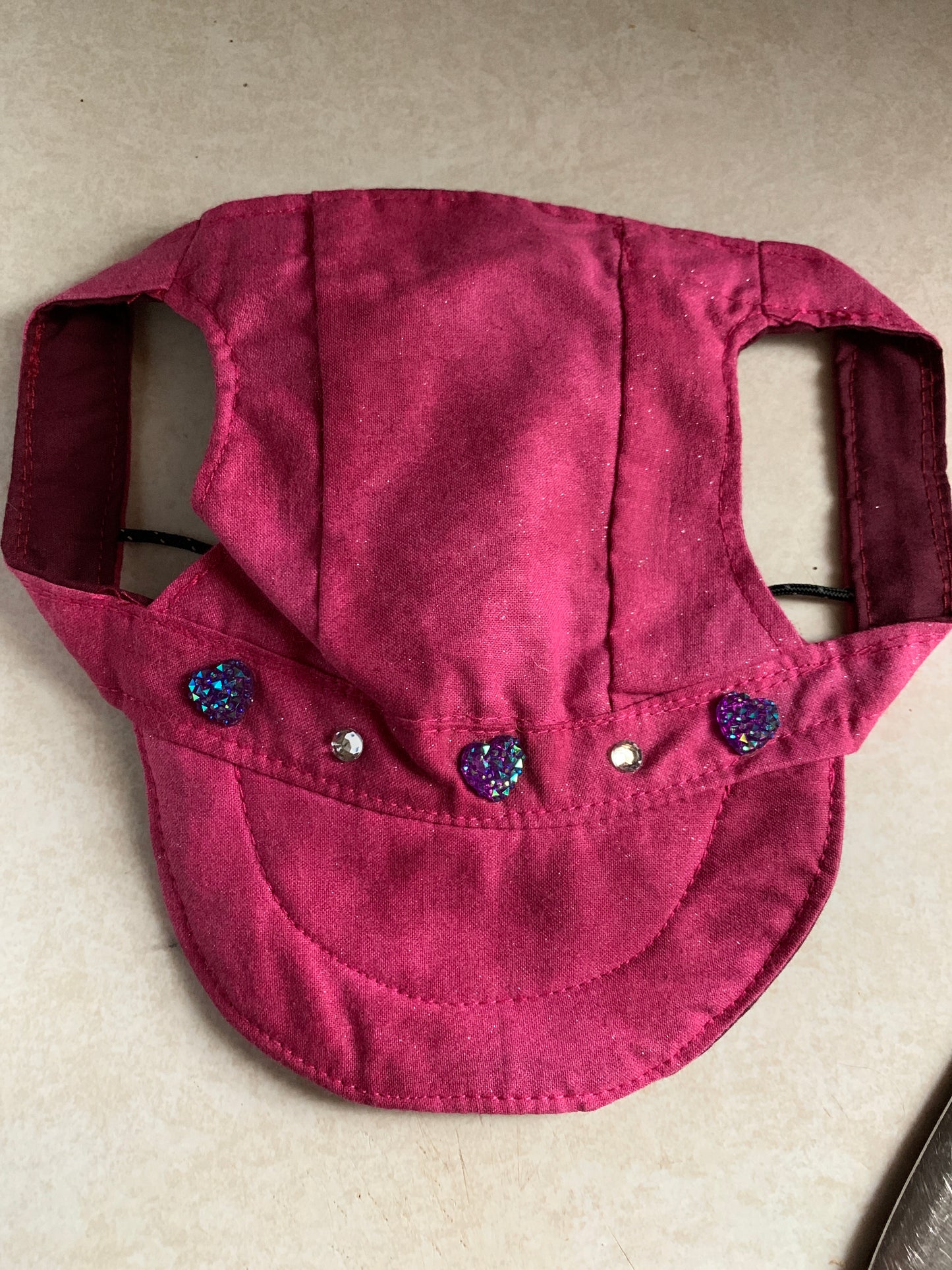 Pink sparkle pet baseball hat