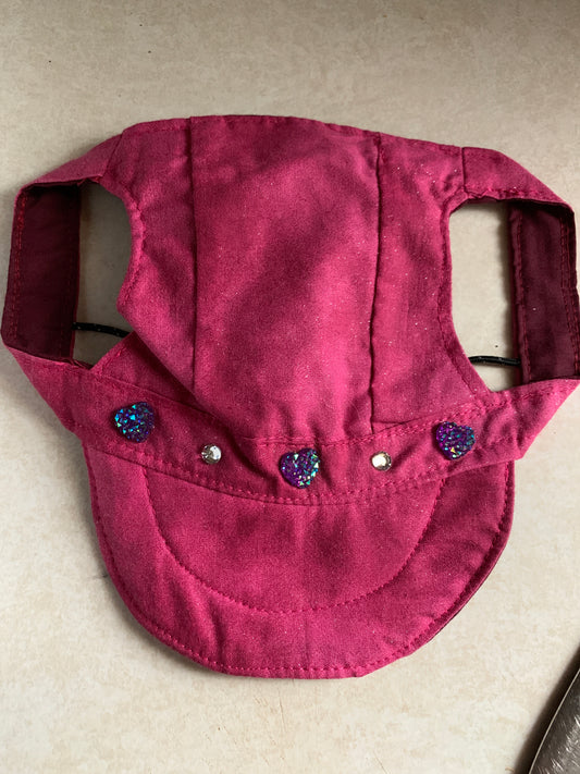 Pink sparkle pet baseball hat