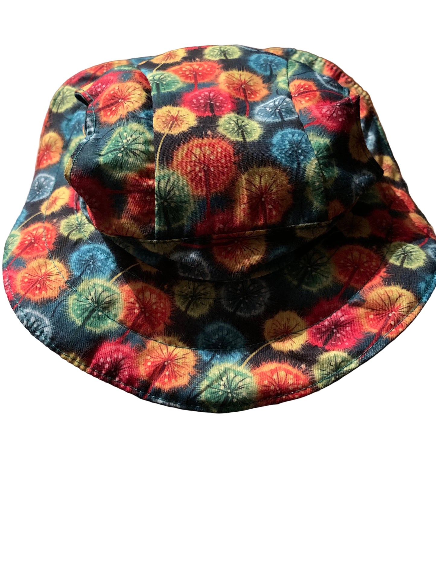 Multicoloured Dandelions on Green Pet Bucket Hat