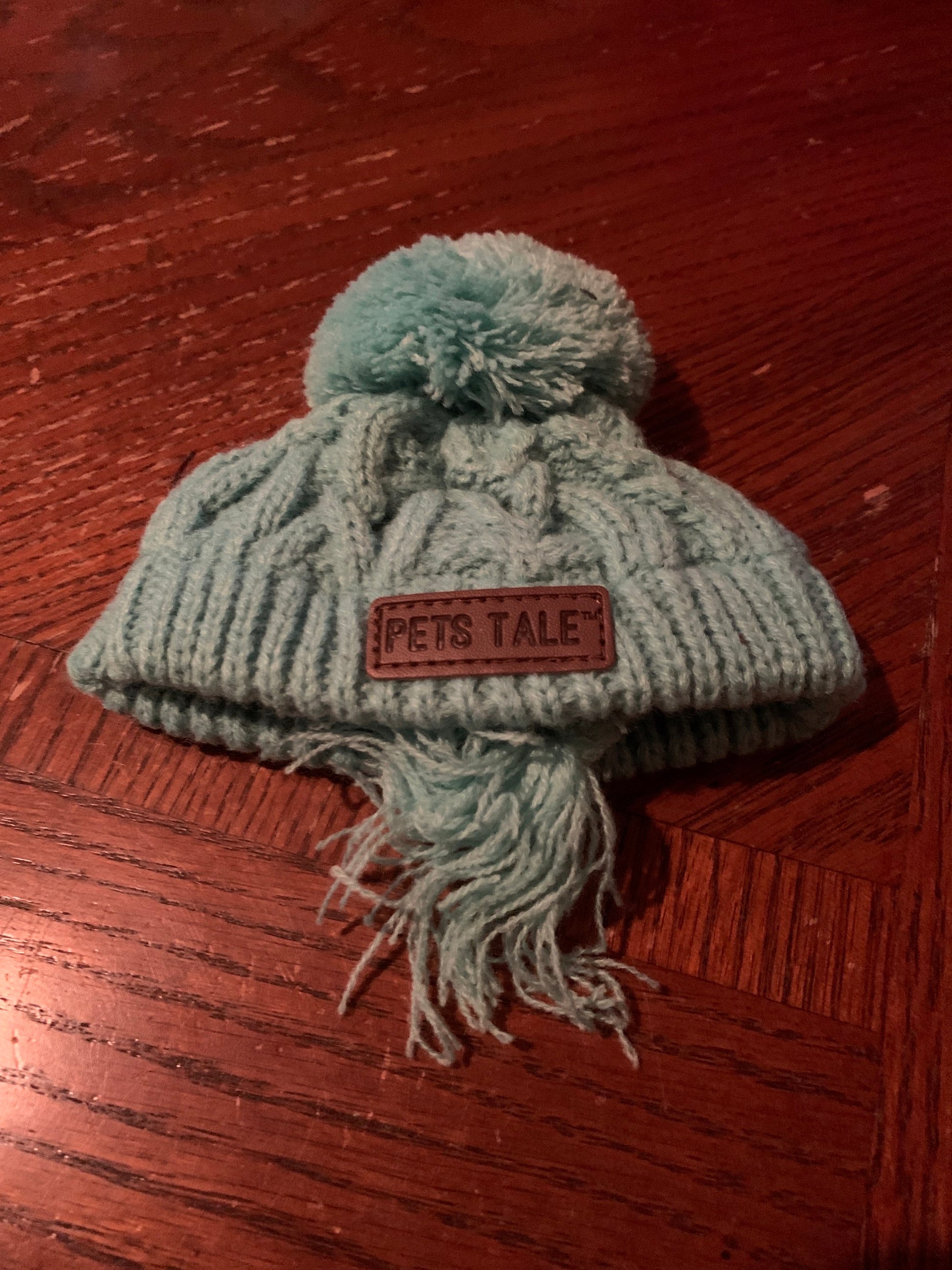 Green knitted pet winter Toque image 2