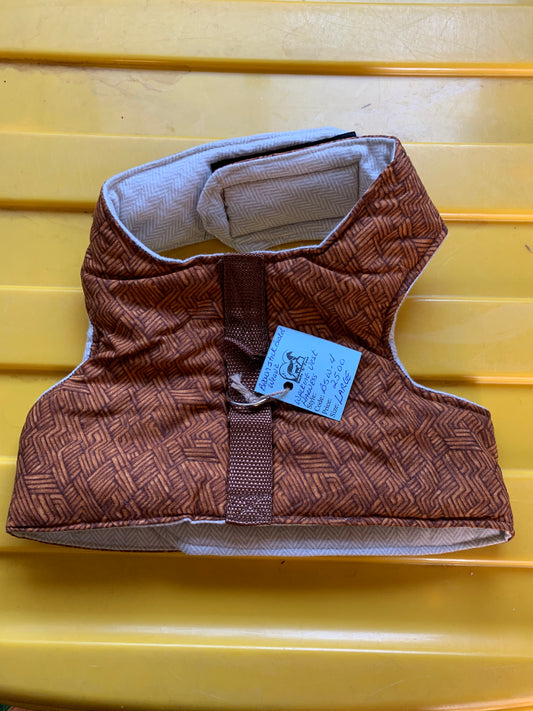 Brown basket weave pet harness