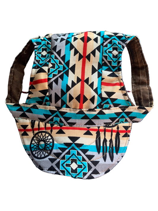 Teal Black Navajo Pet Baseball Hat image 3