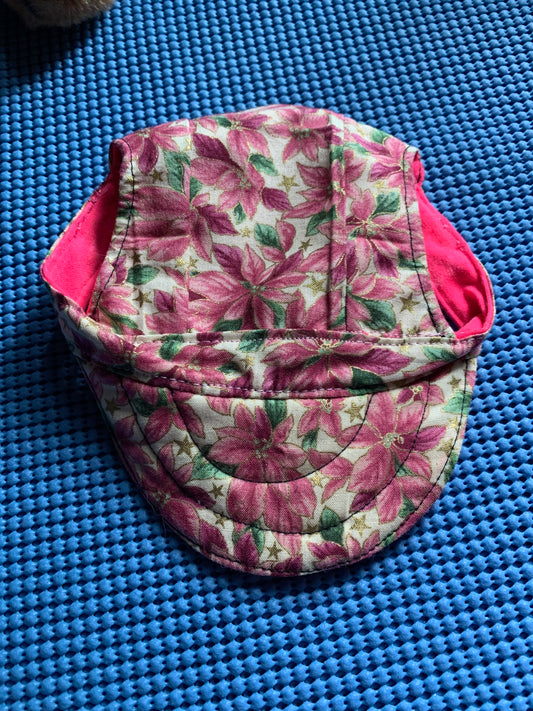 Pink Flowers Gold Stars Pet Baseball Hat image 3