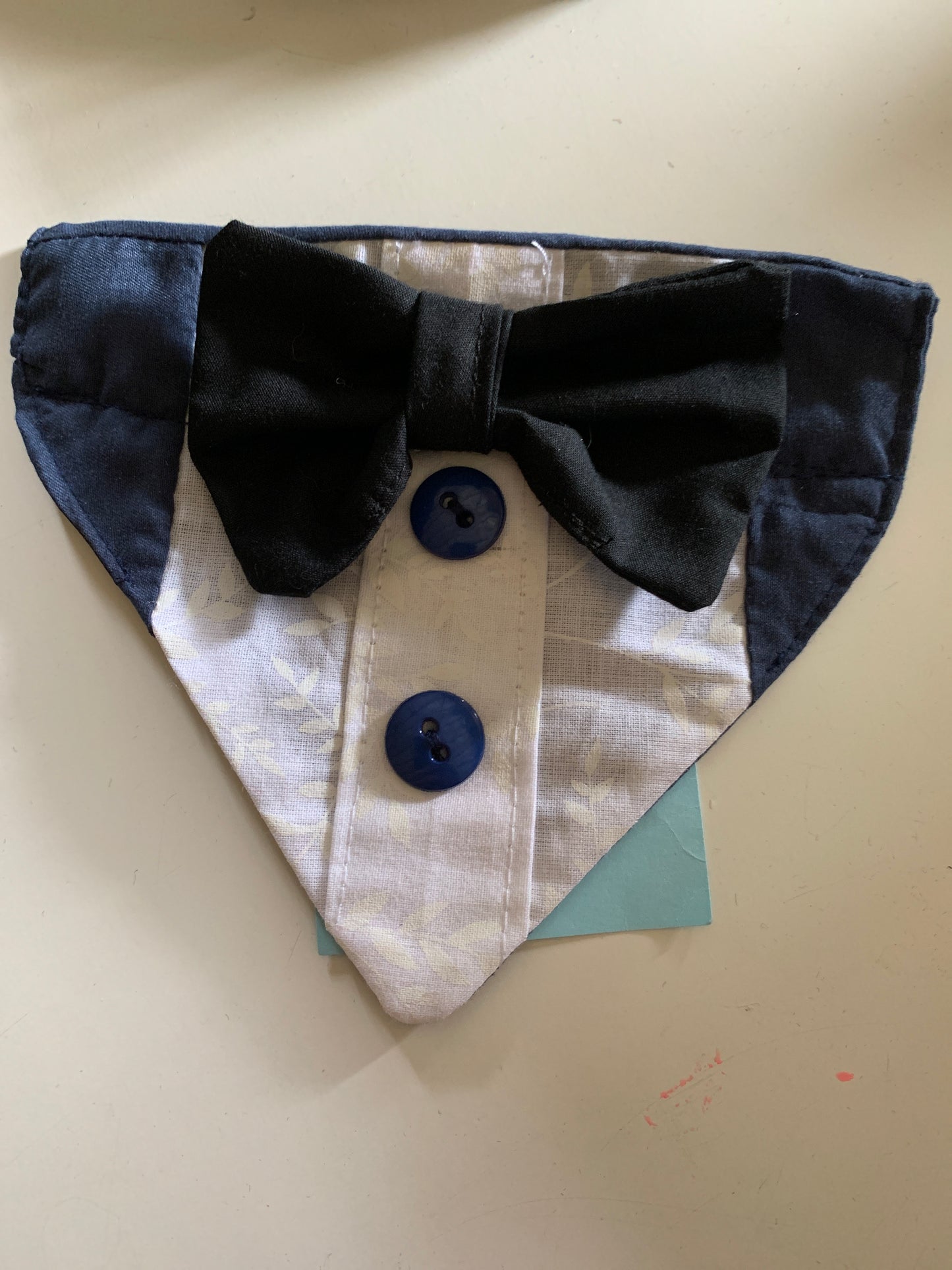 Pet Navy Blue Tuxedo Bandanas