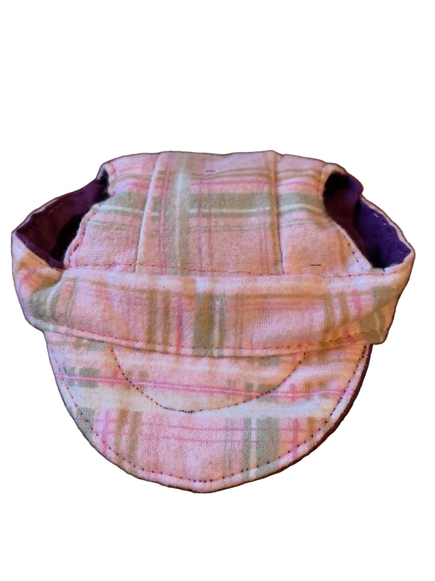 Pink plaid pet hats