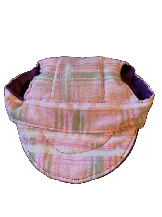 Pink plaid pet hats