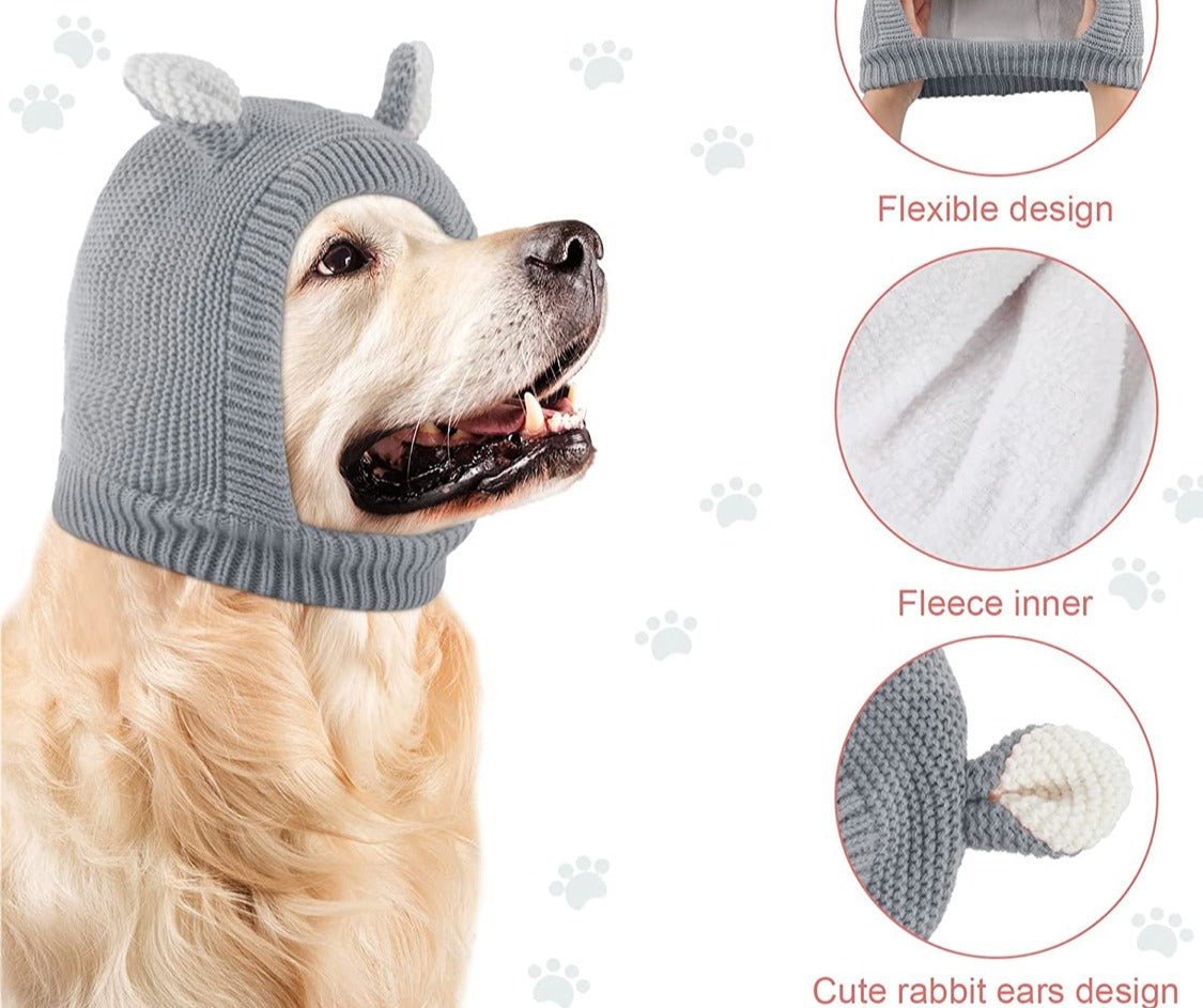 Grey Knitted Winter Pet Hat image 0