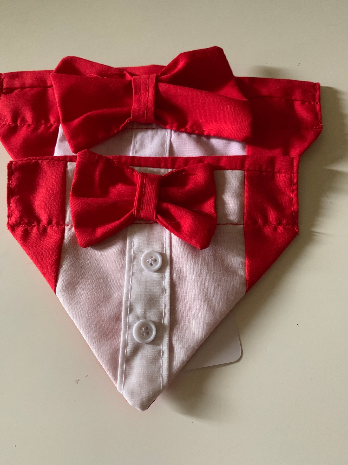 Pet Red with white Tuxedo Bandanas